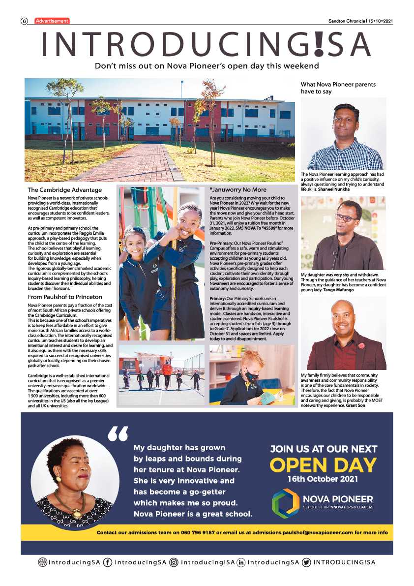 Sandton Chronicle 15 October 2021 page 6