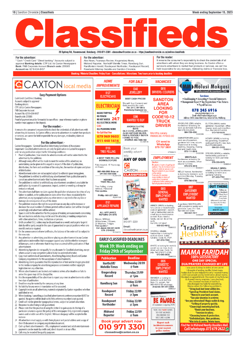 Sandton Chronicle 15 September 2023 page 10
