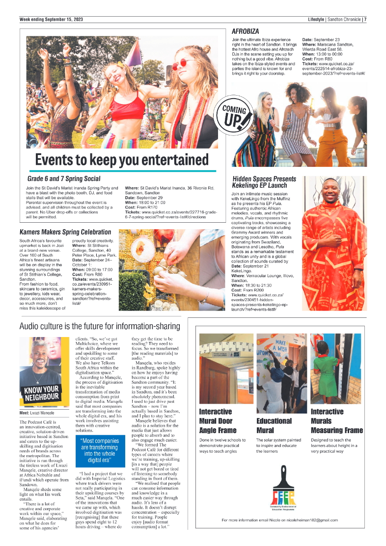Sandton Chronicle 15 September 2023 page 7