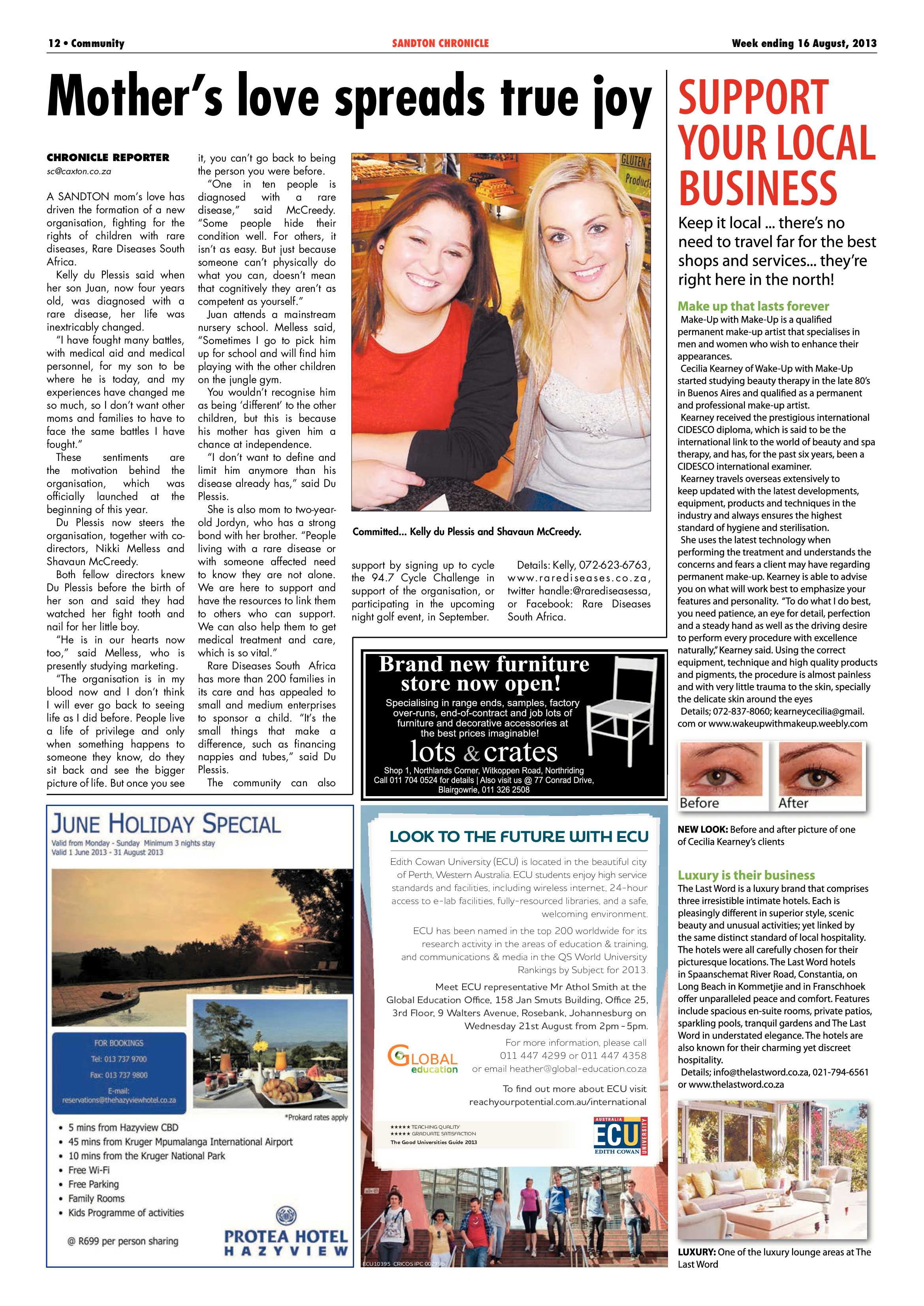 Sandton Chronicle 16 August 2013 page 12