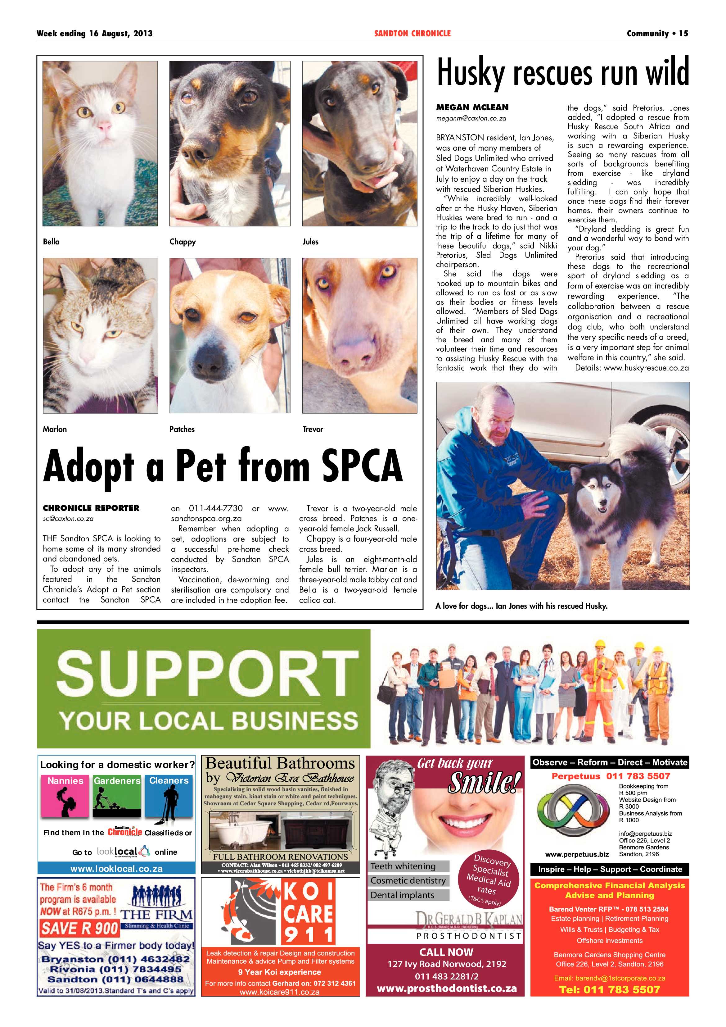 Sandton Chronicle 16 August 2013 page 15