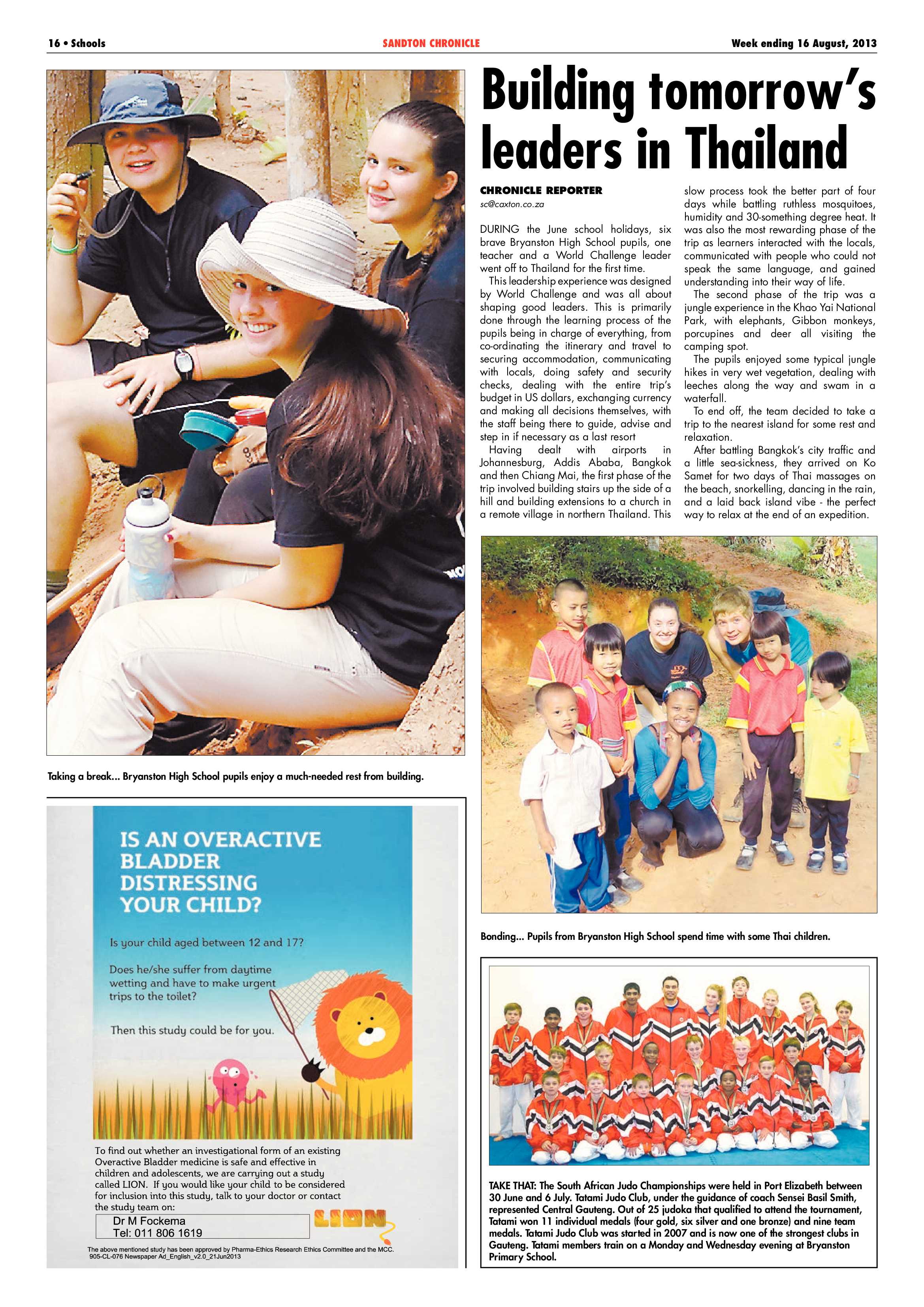 Sandton Chronicle 16 August 2013 page 16