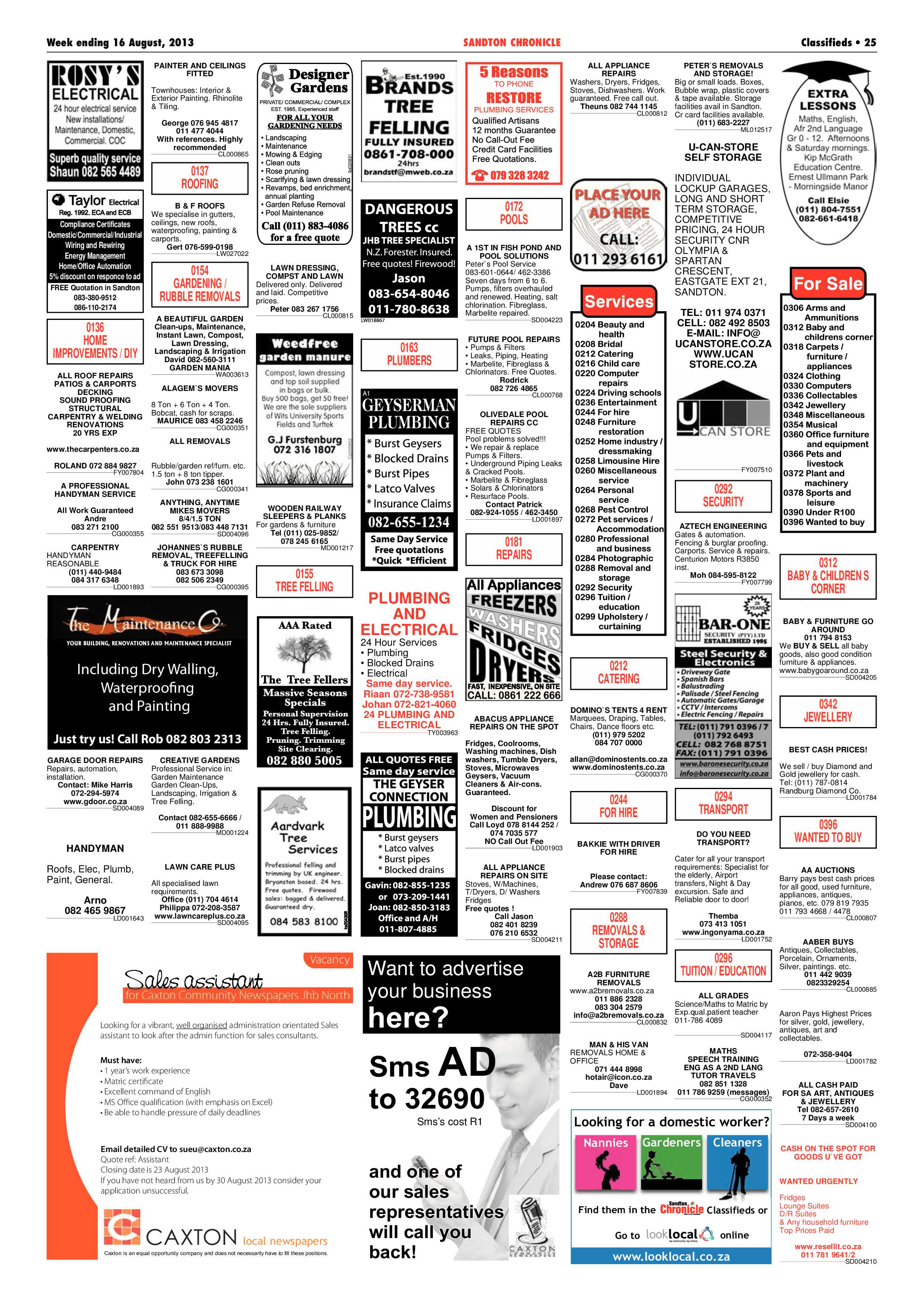Sandton Chronicle 16 August 2013 page 25