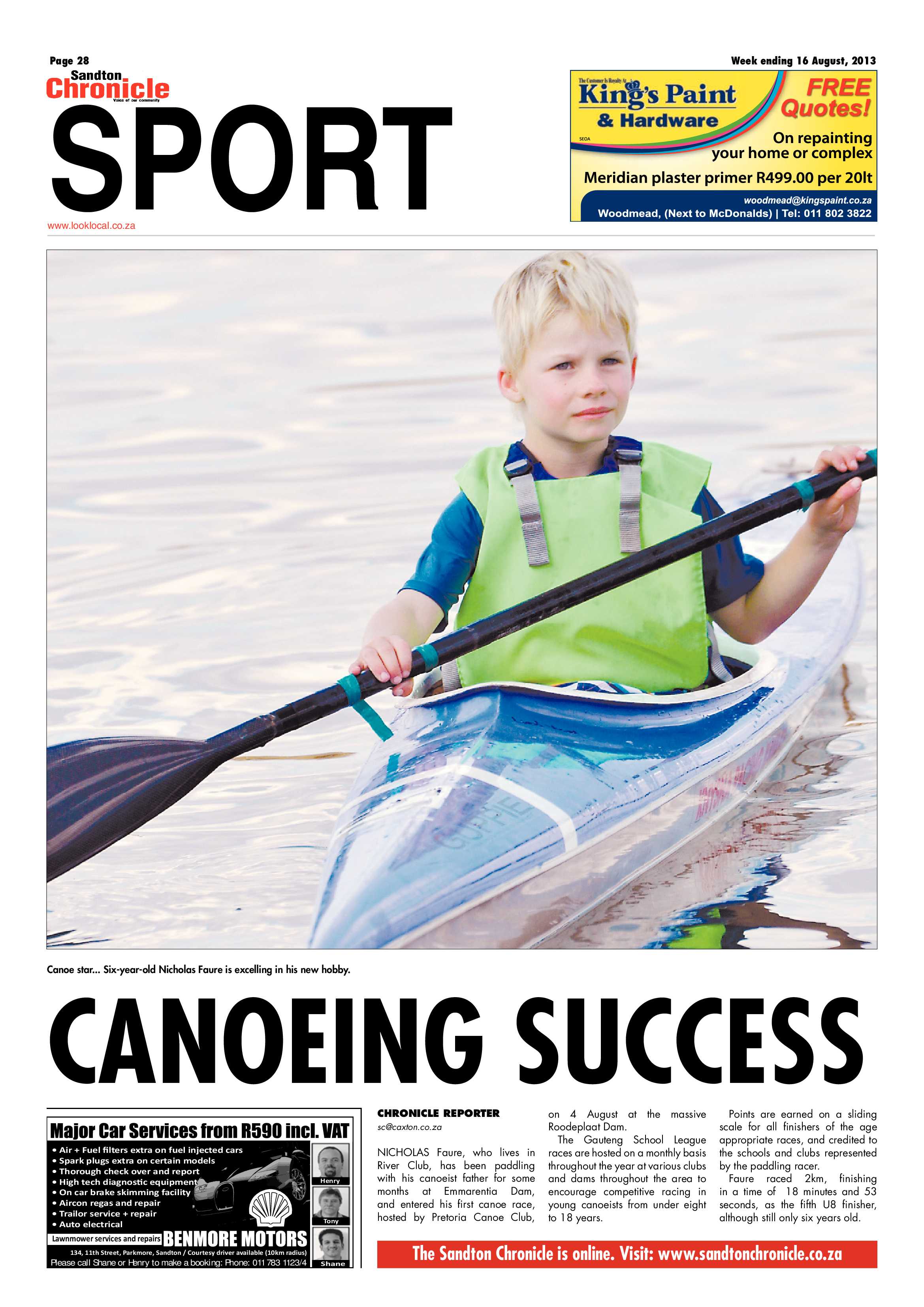Sandton Chronicle 16 August 2013 page 28