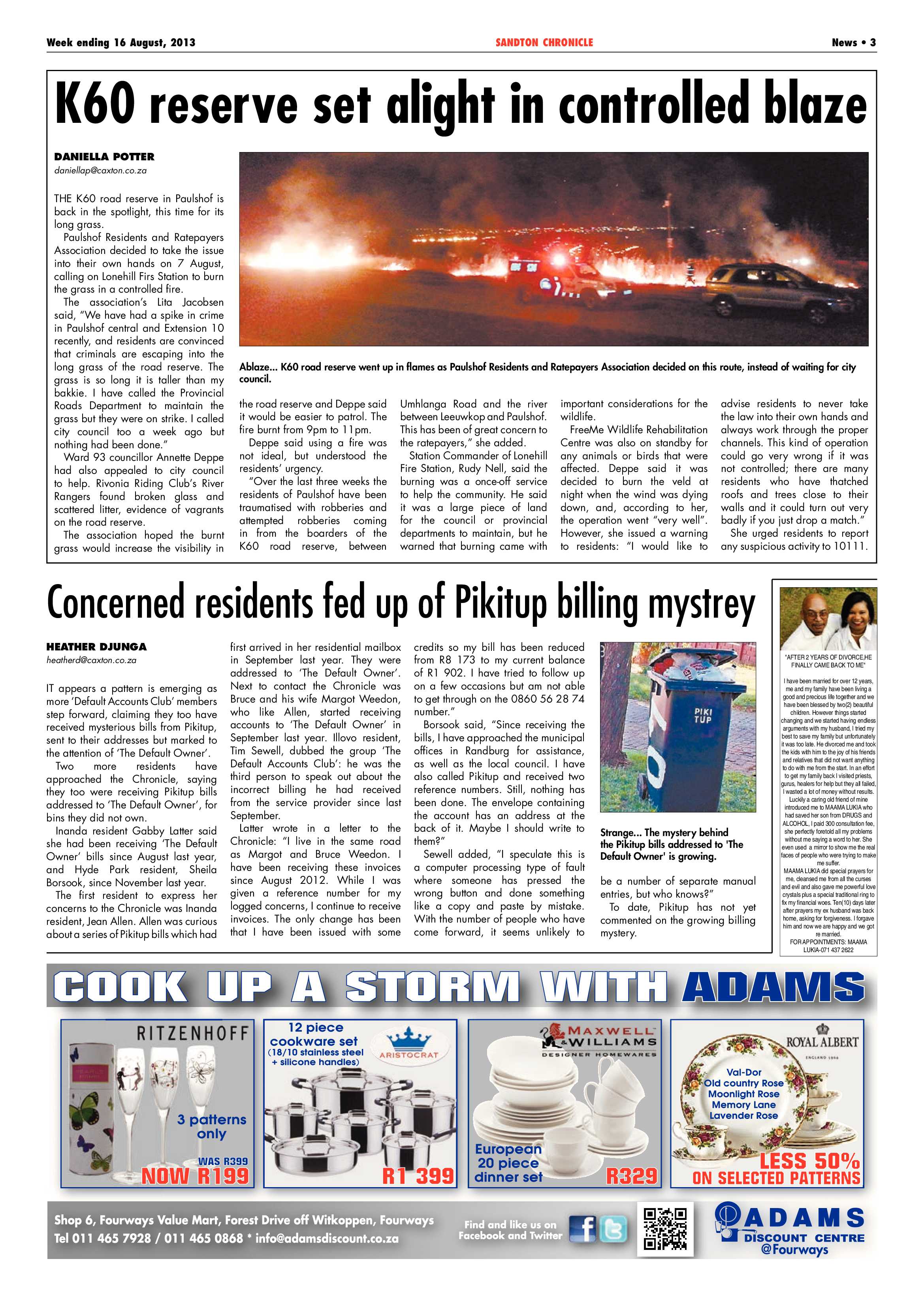 Sandton Chronicle 16 August 2013 page 3