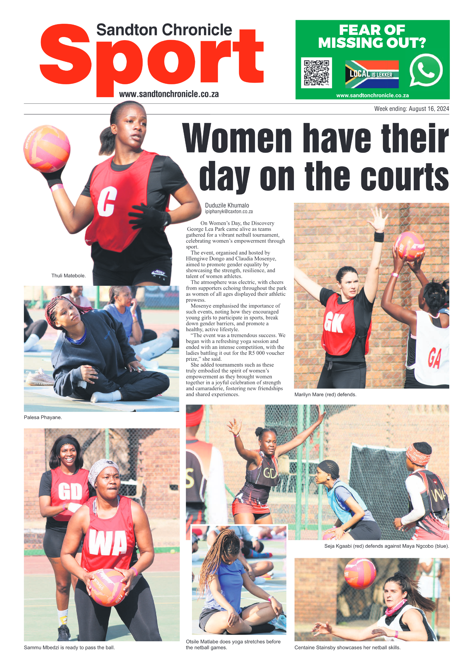 Sandton Chronicle 16 August 2024 page 12