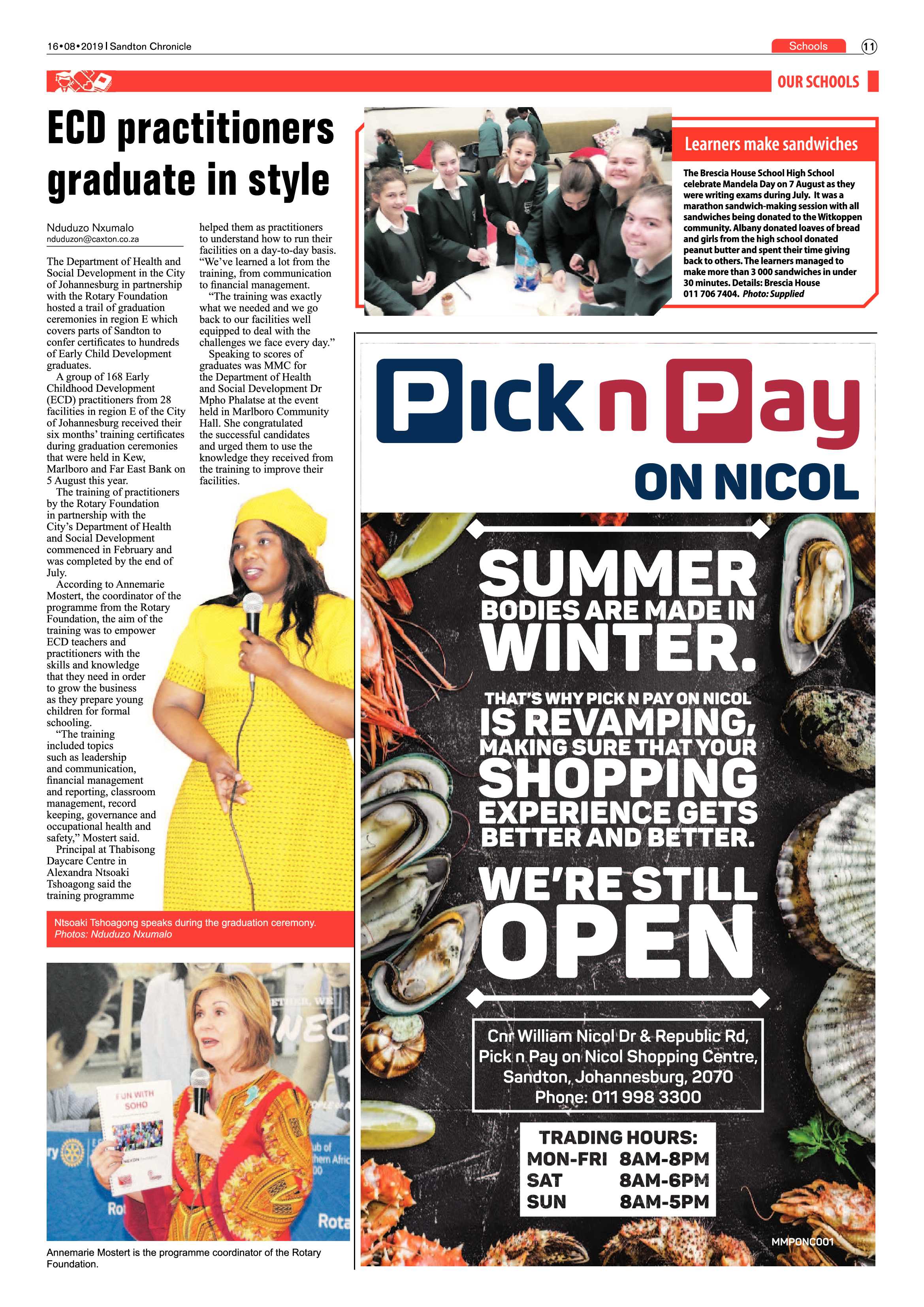 Sandton Chronicle 16 August, 2019 page 11