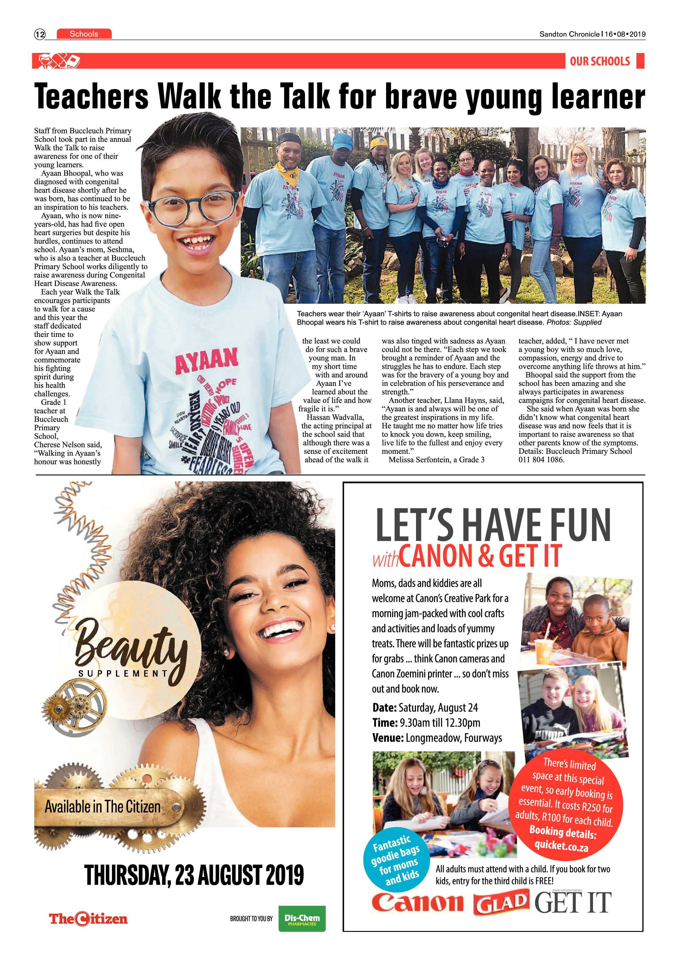 Sandton Chronicle 16 August, 2019 page 12