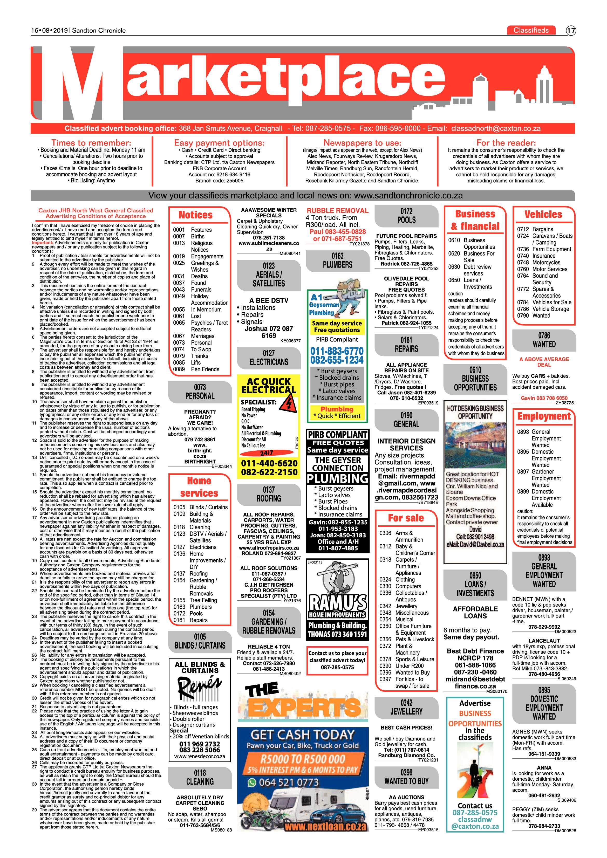 Sandton Chronicle 16 August, 2019 page 17