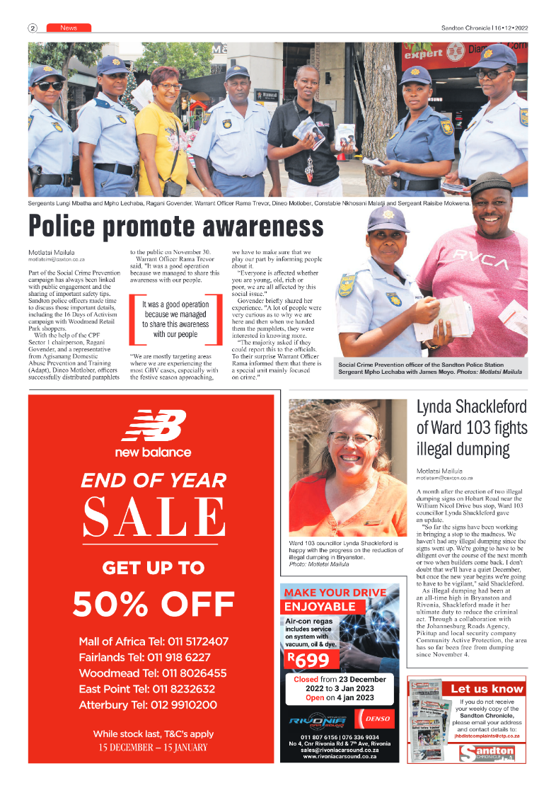 Sandton Chronicle 16 Dec 2022 page 14