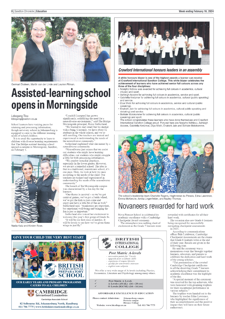 Sandton Chronicle 16 February 2024 page 8
