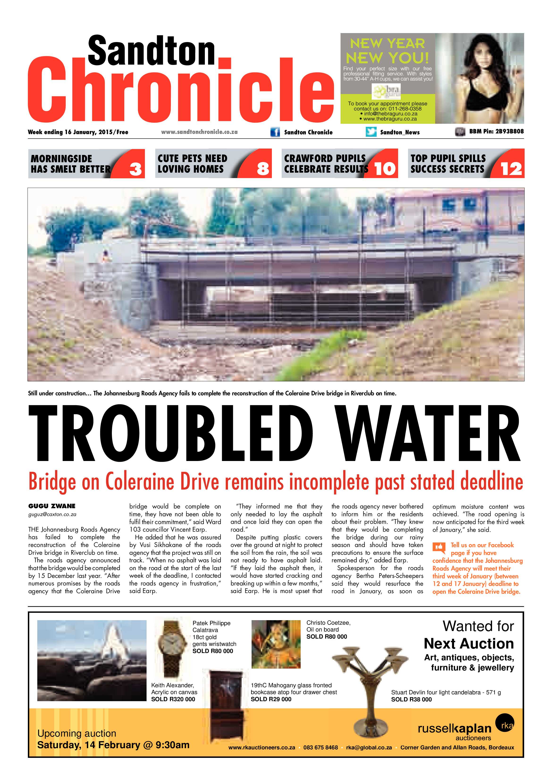 Sandton Chronicle 16 January 2015 page 1