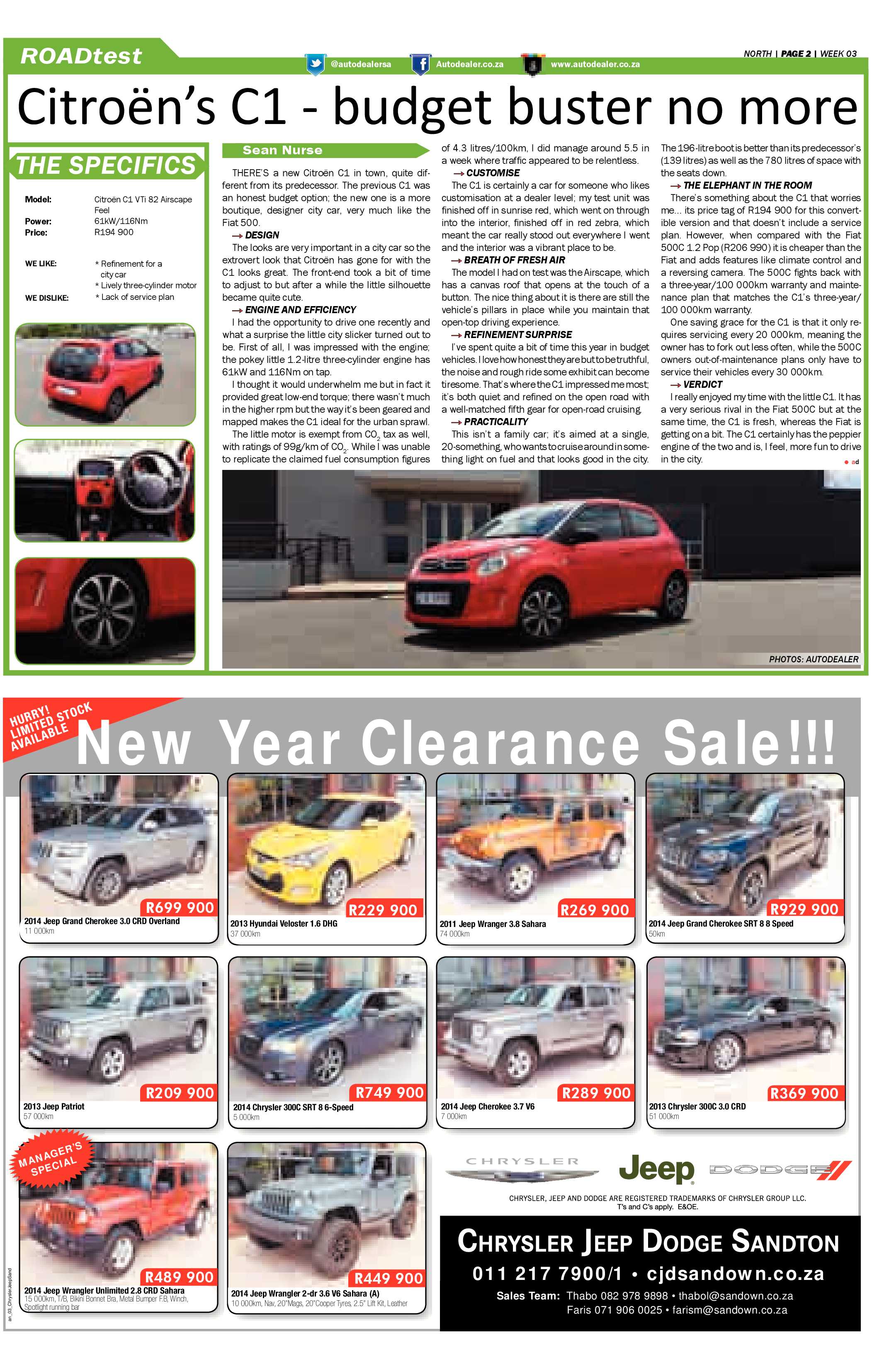 Sandton Chronicle 16 January 2015 page 12