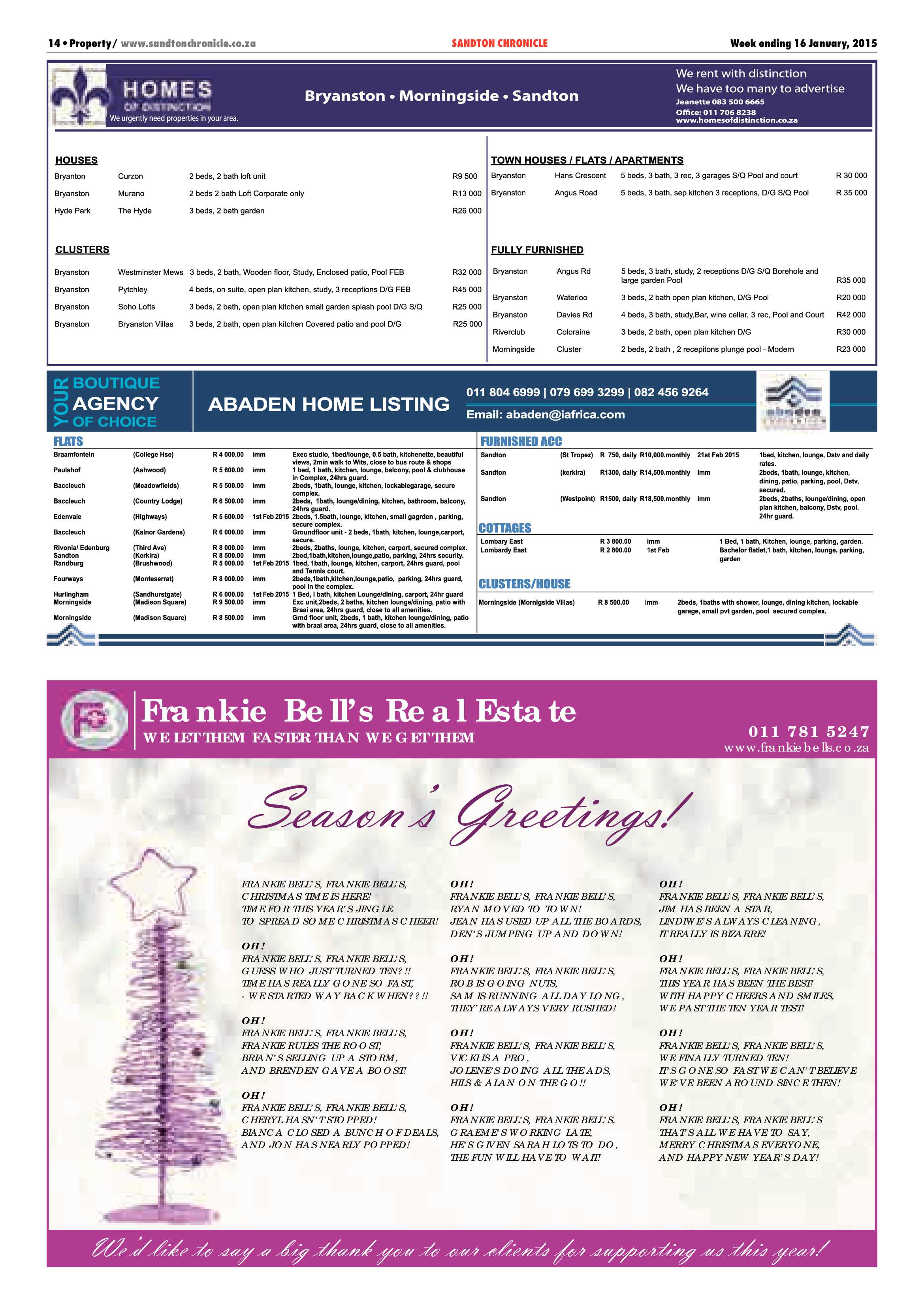 Sandton Chronicle 16 January 2015 page 22
