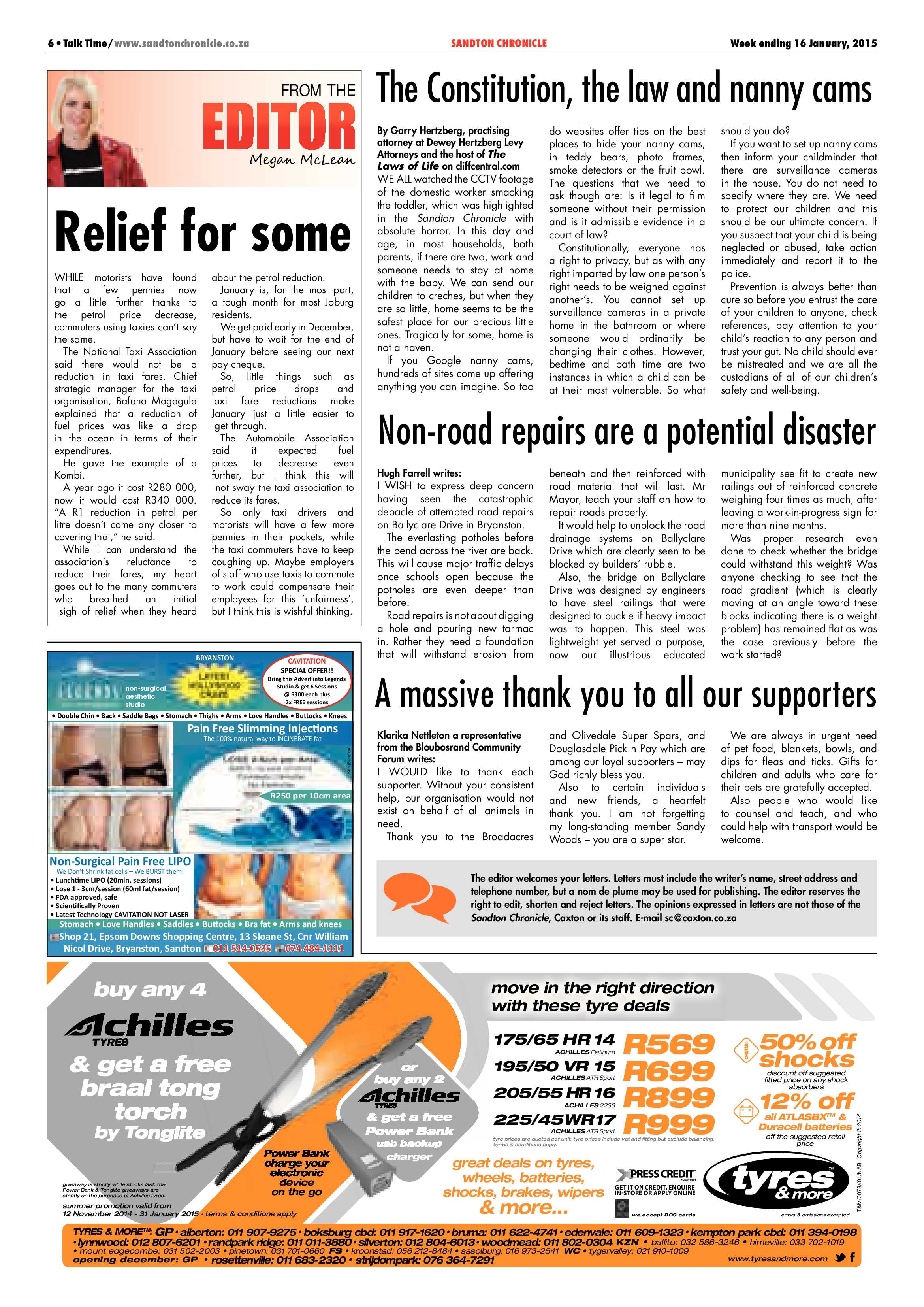 Sandton Chronicle 16 January 2015 page 6