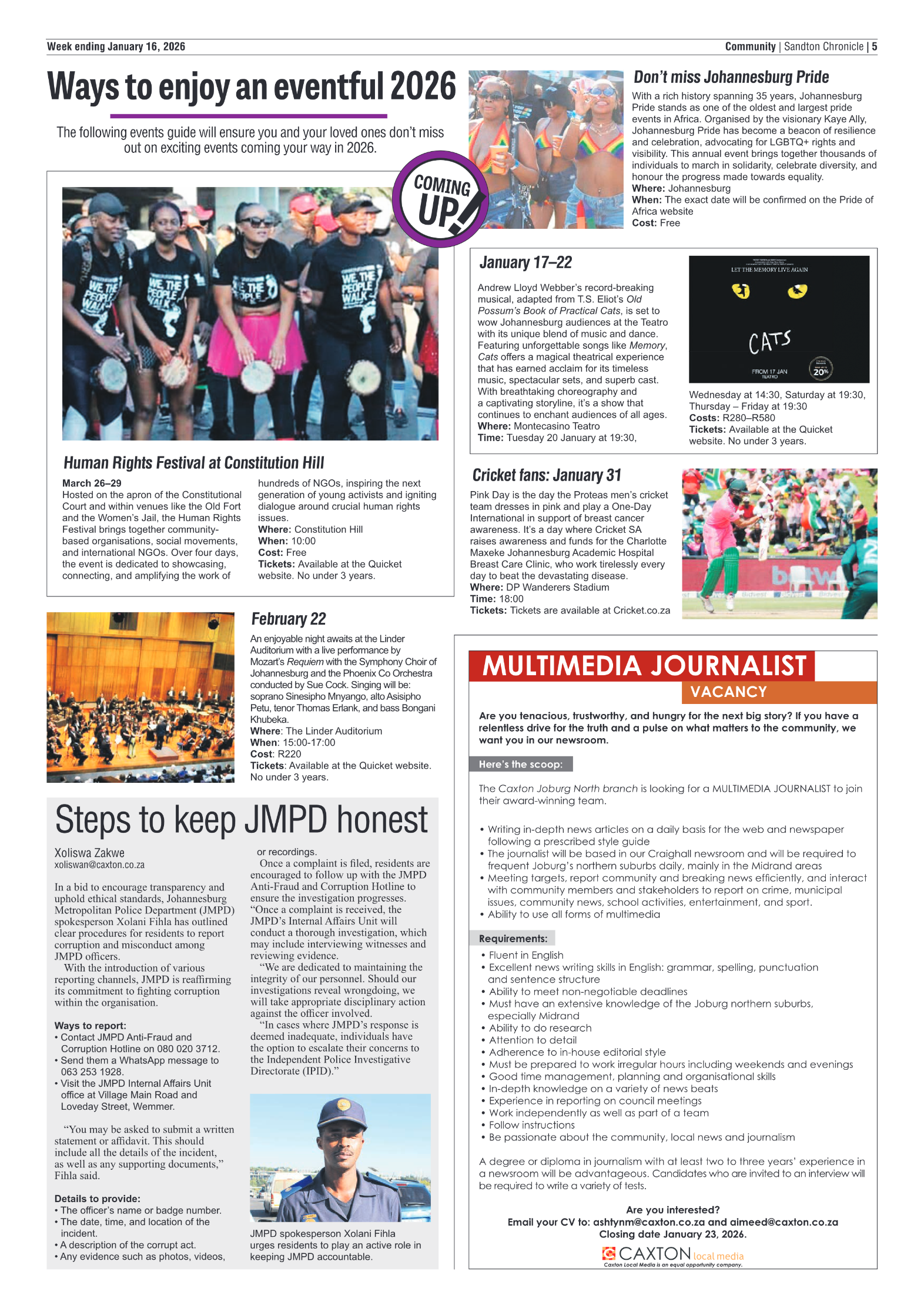 Sandton Chronicle 16 January 2026 page 5
