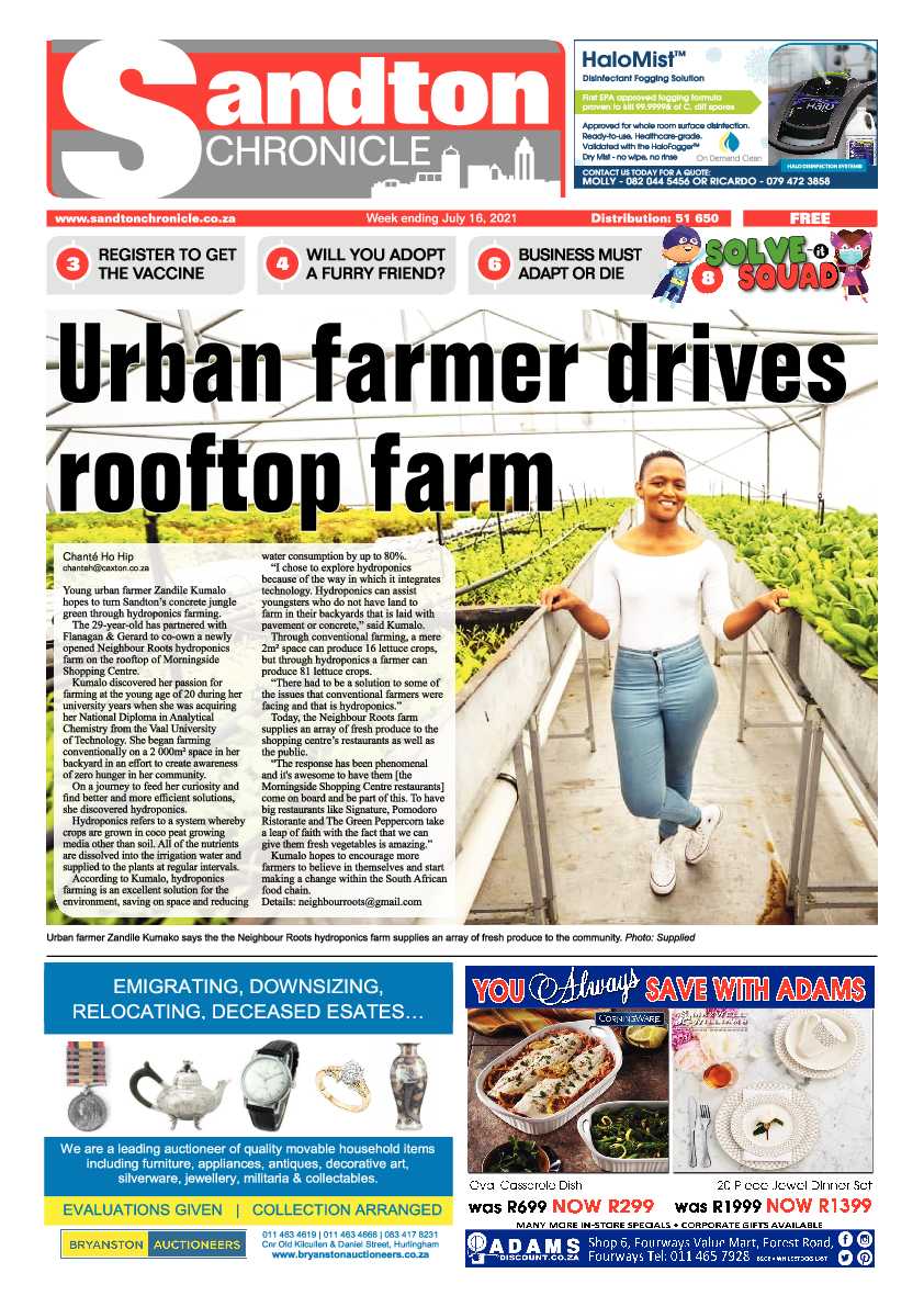 Sandton Chronicle 16 July 2021 page 1