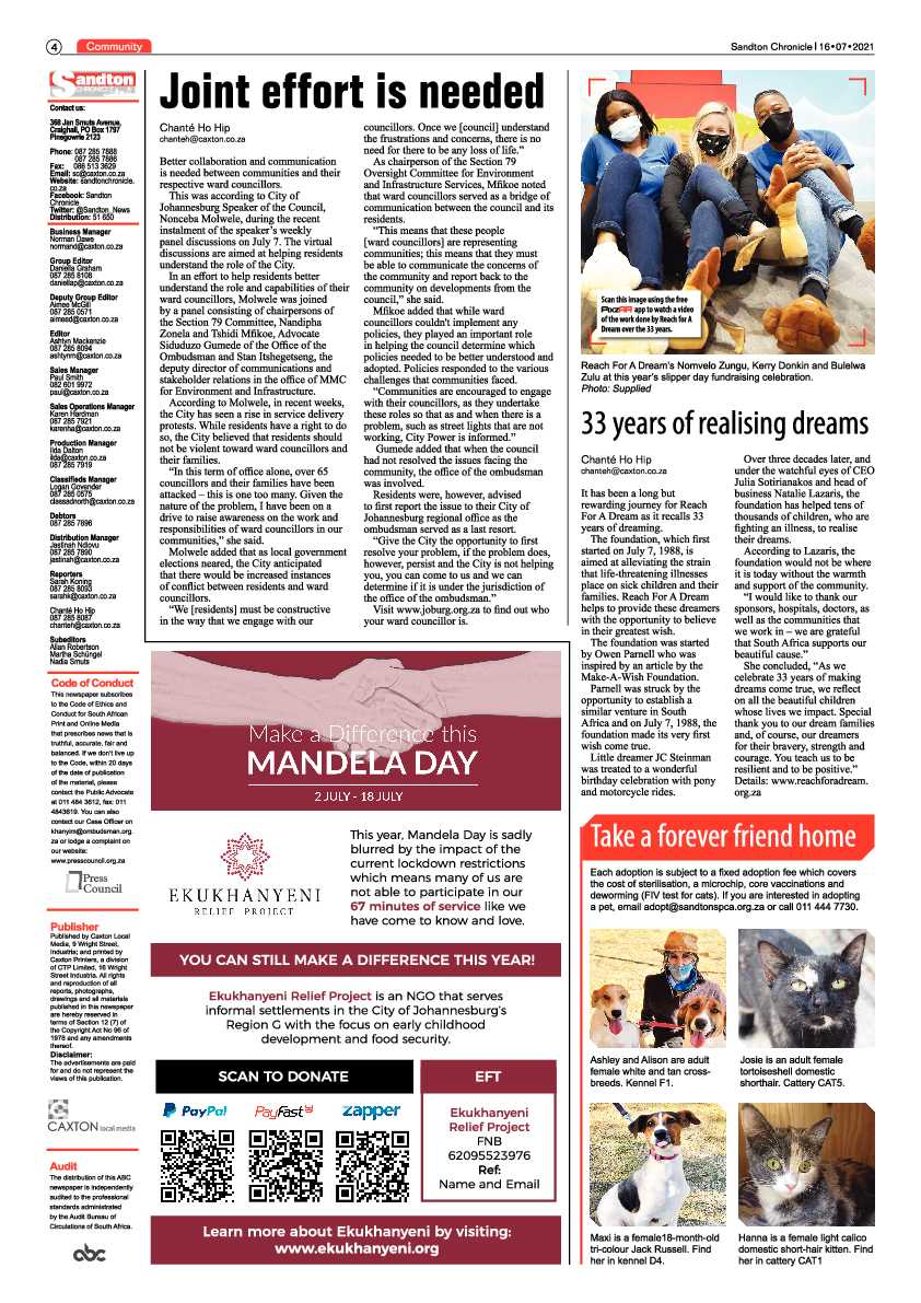 Sandton Chronicle 16 July 2021 page 4