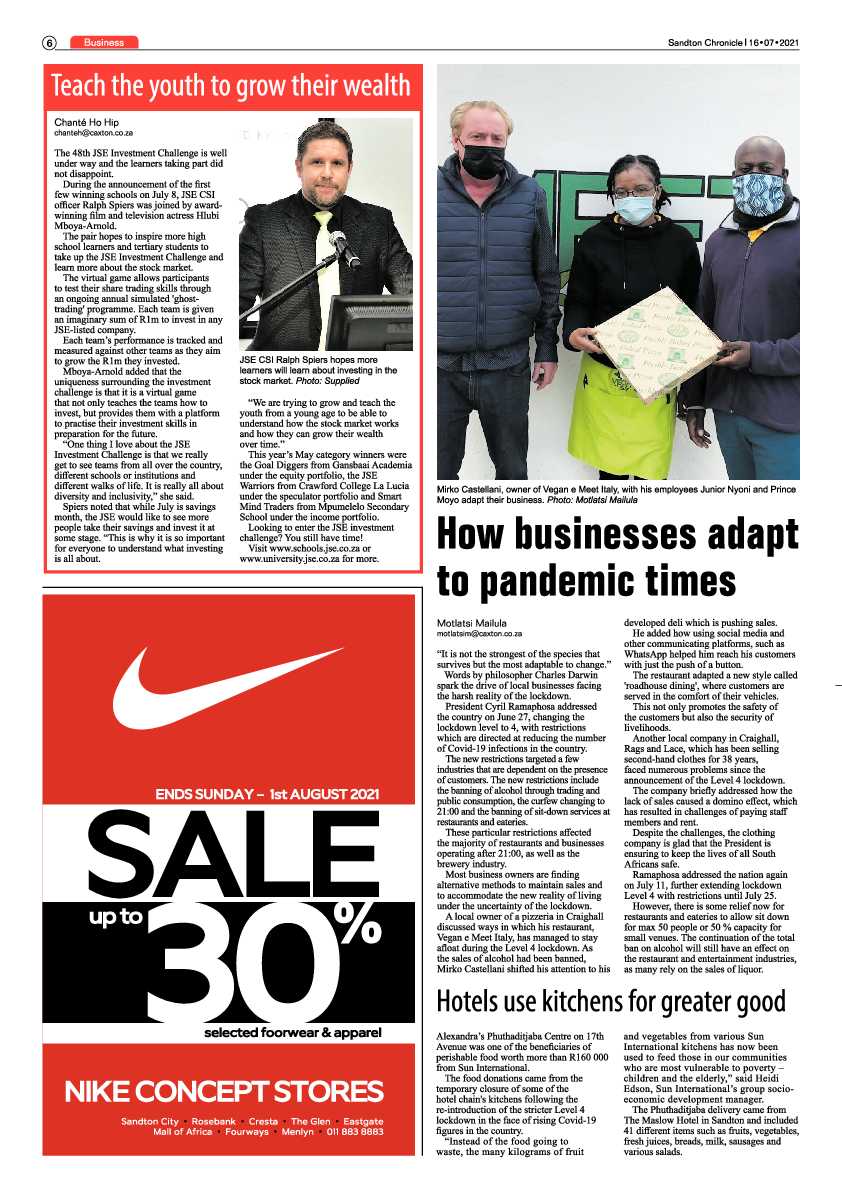 Sandton Chronicle 16 July 2021 page 6
