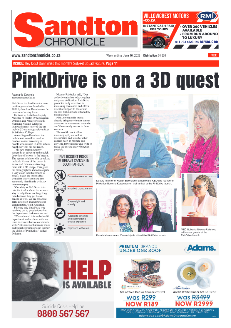 Sandton Chronicle 16 June 2023 page 1