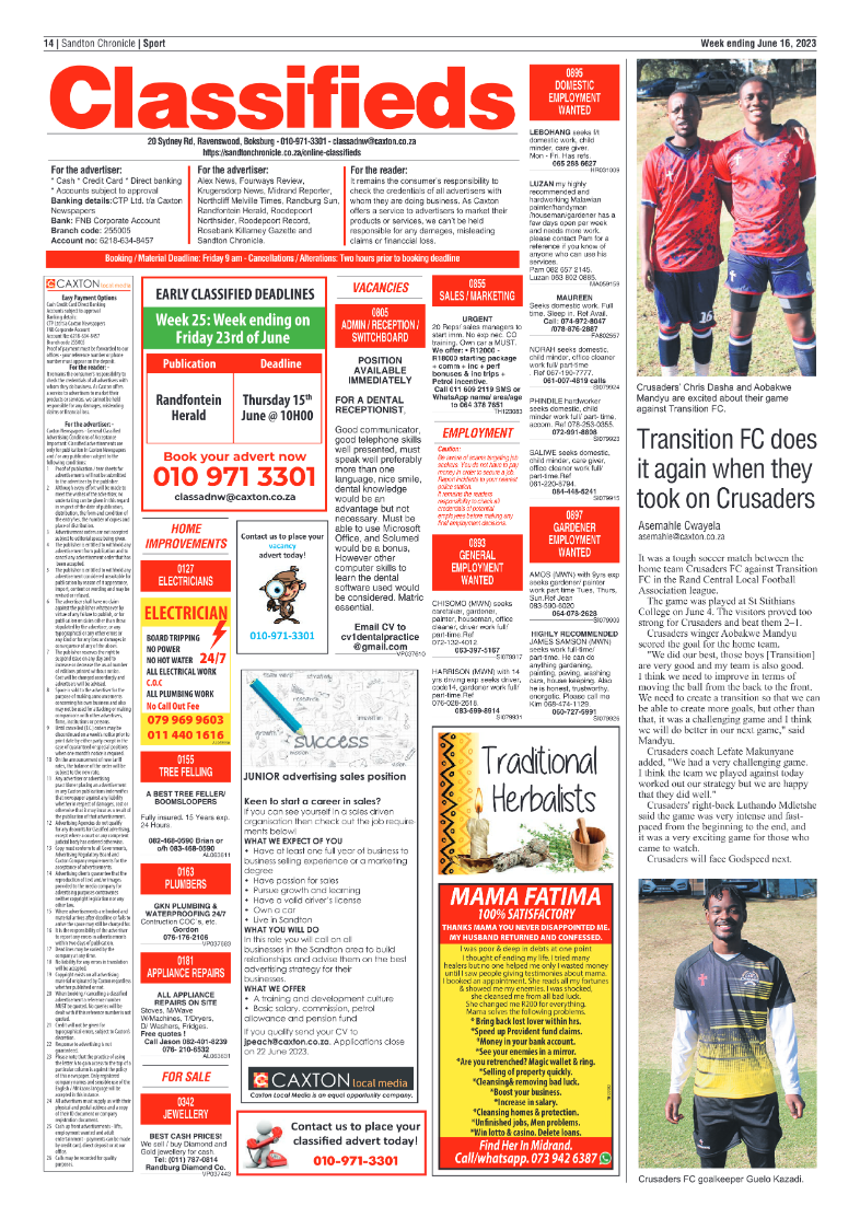 Sandton Chronicle 16 June 2023 page 14