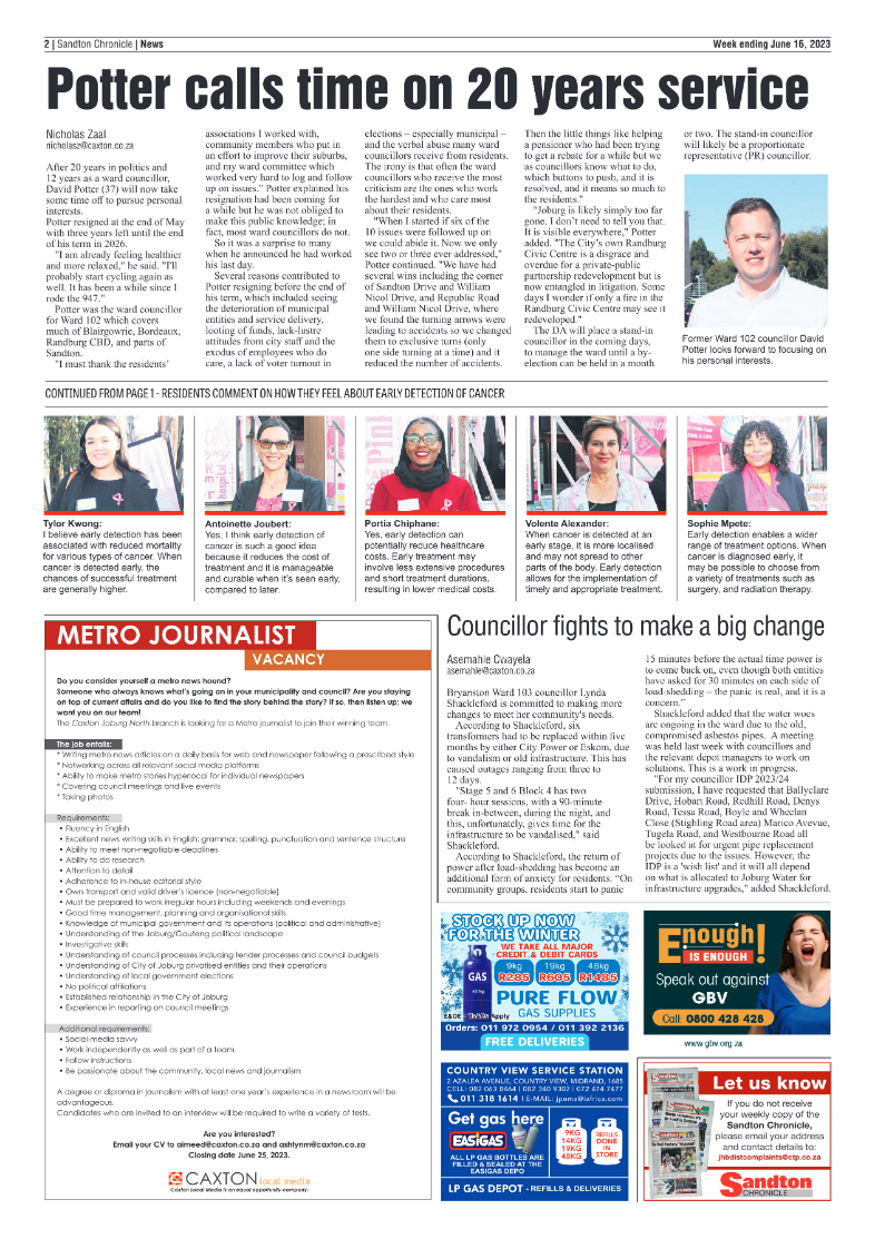 Sandton Chronicle 16 June 2023 page 2
