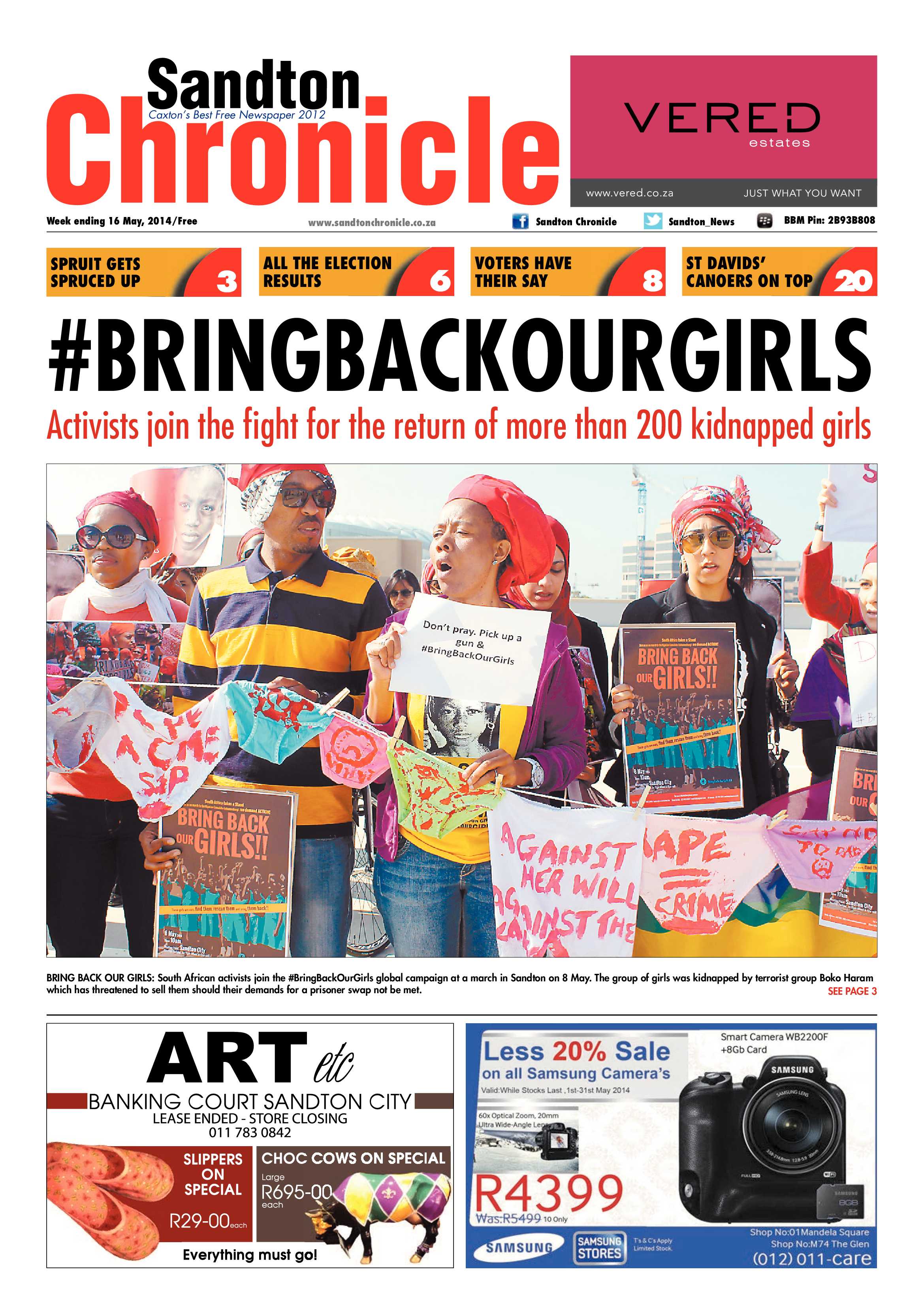 Sandton Chronicle 16 May 2014 page 1