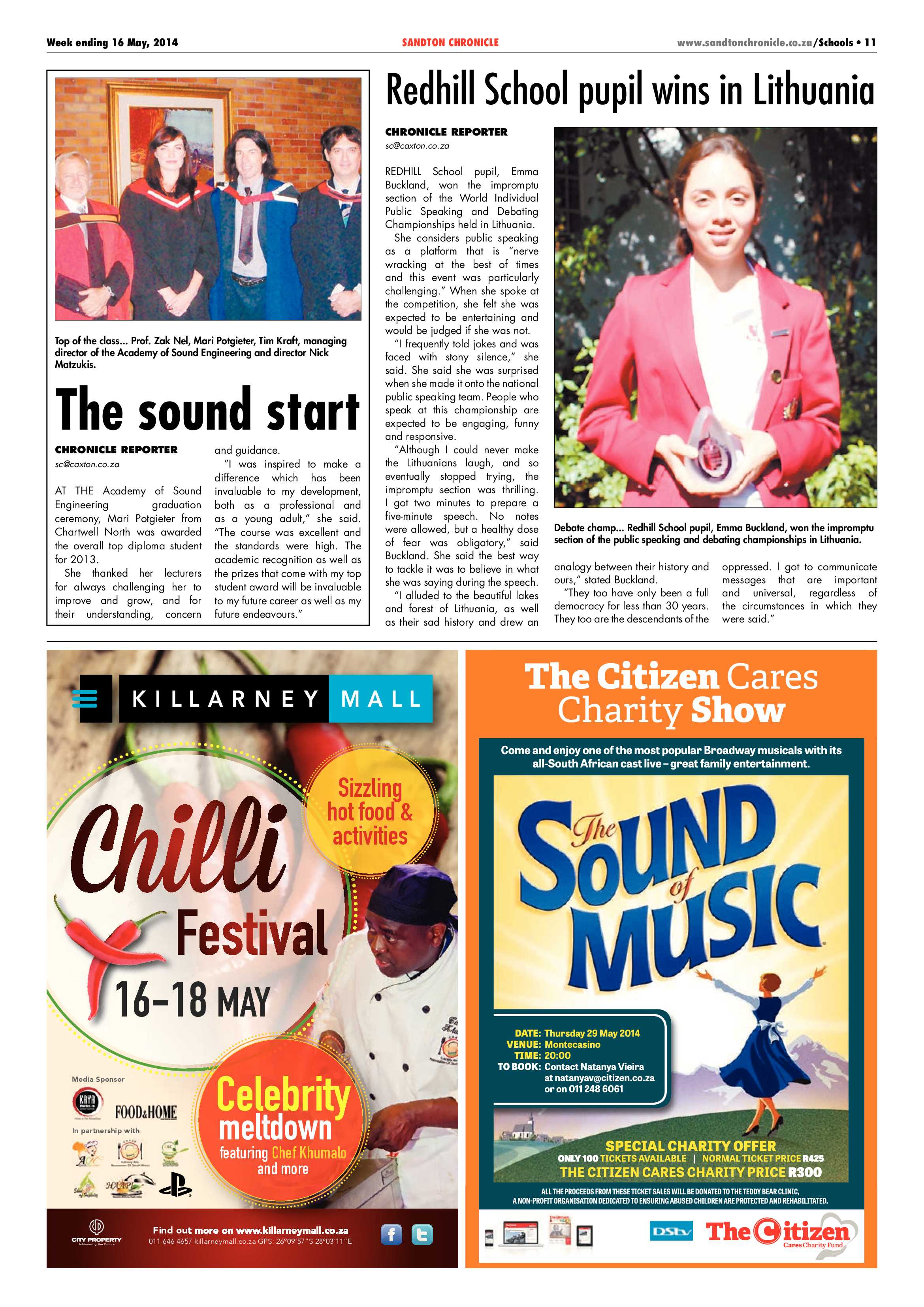 Sandton Chronicle 16 May 2014 page 19