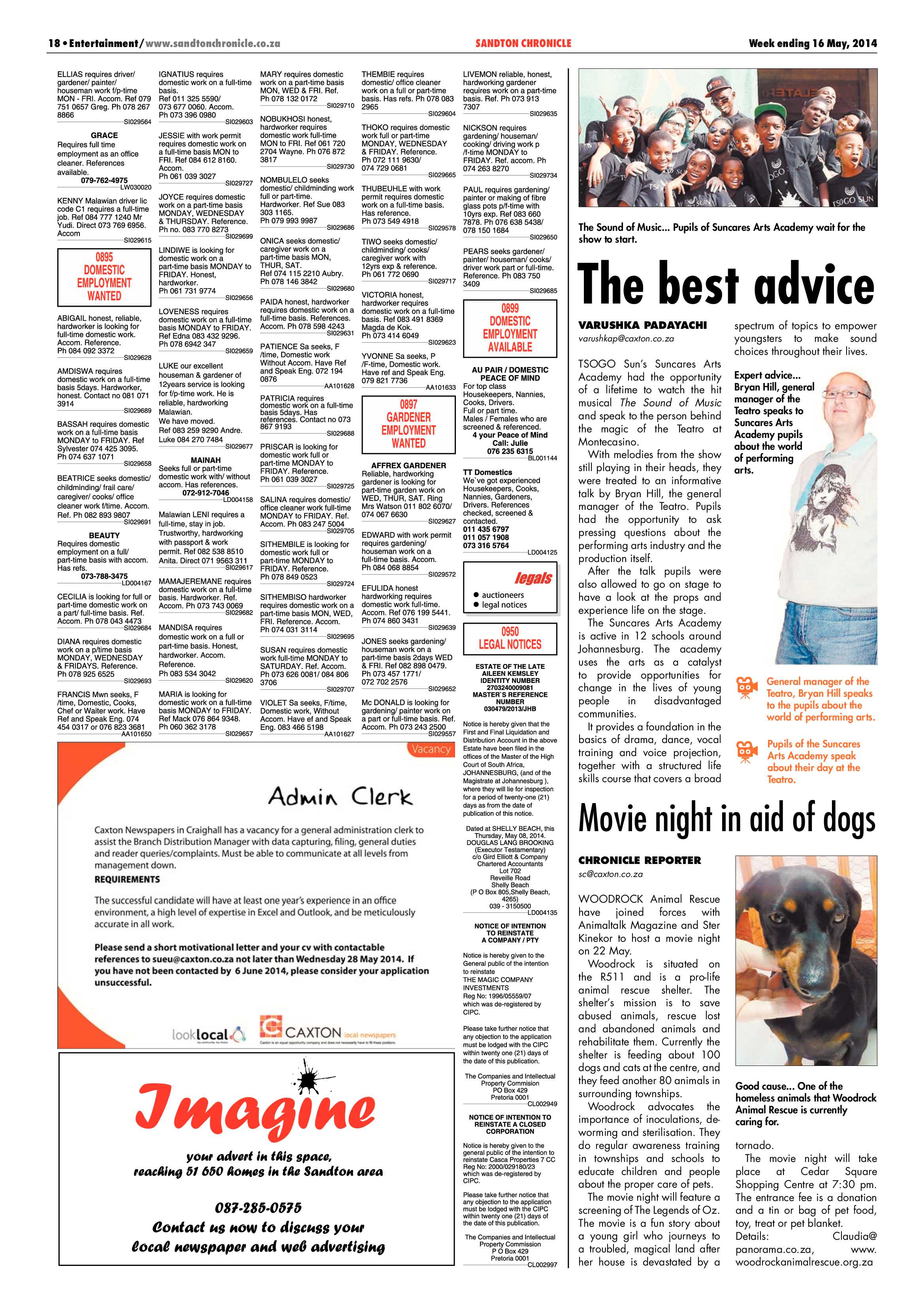 Sandton Chronicle 16 May 2014 page 26