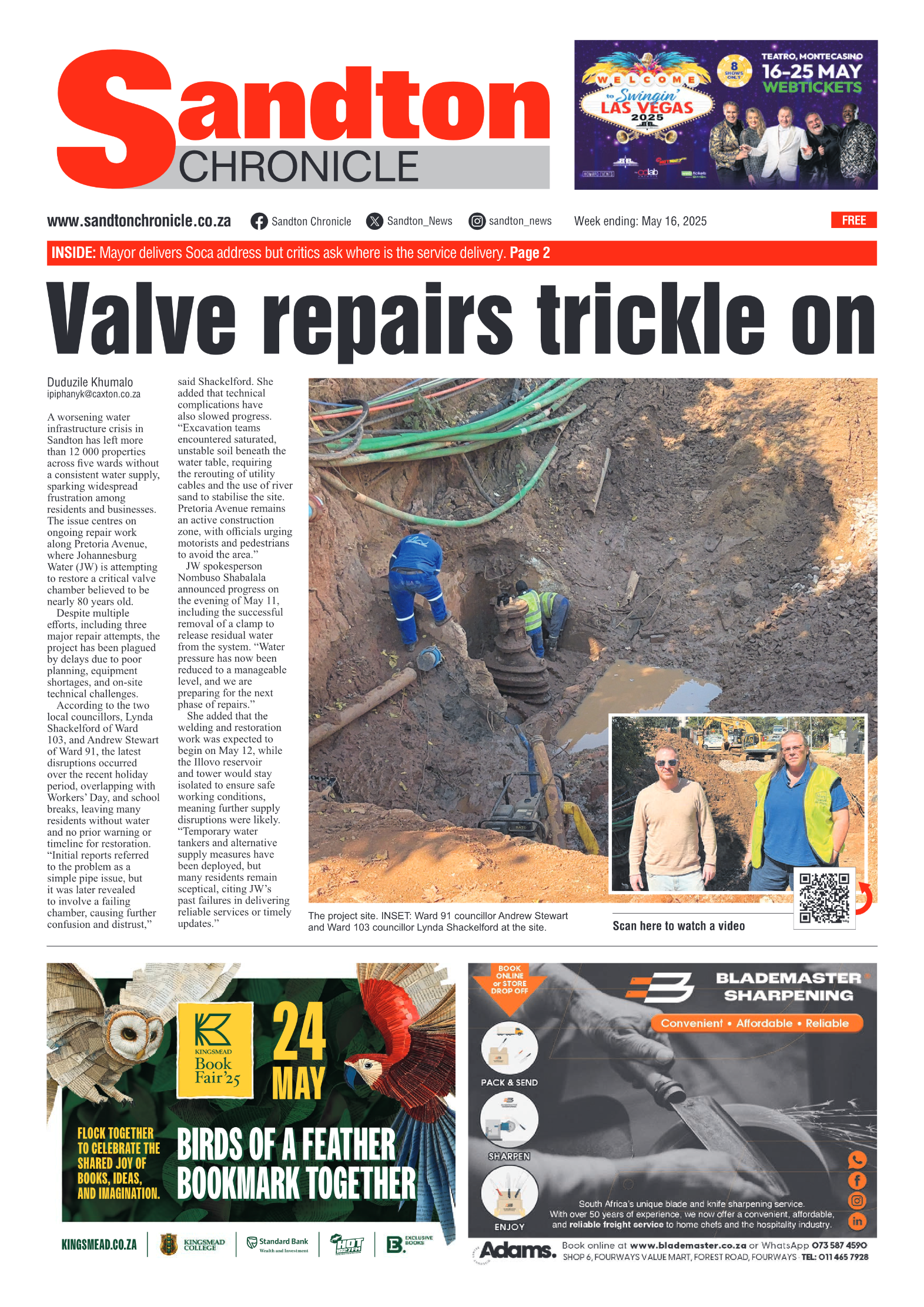 Sandton Chronicle 16 May 2025 page 1