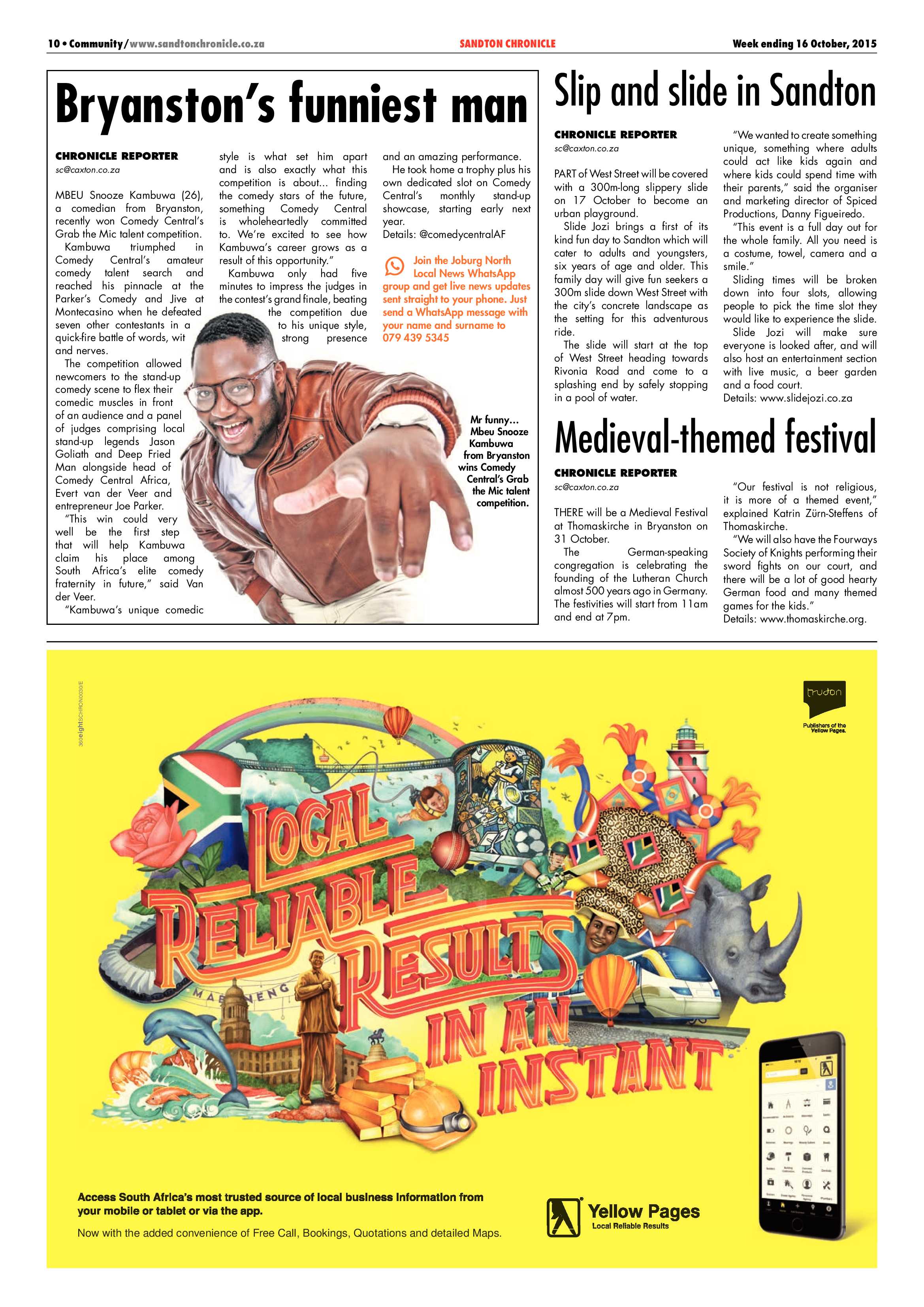 Sandton Chronicle 16 October 2015 page 10
