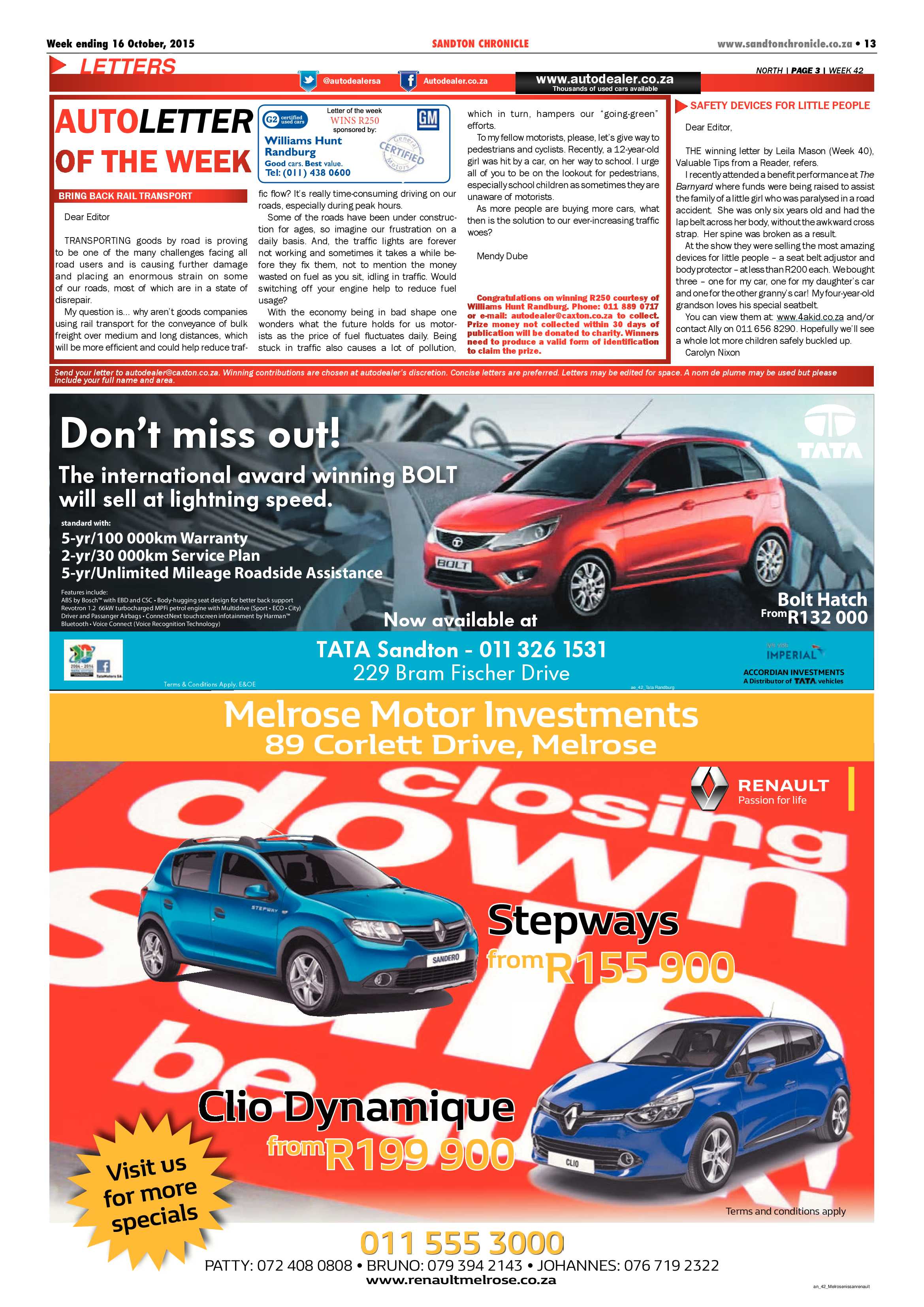 Sandton Chronicle 16 October 2015 page 13