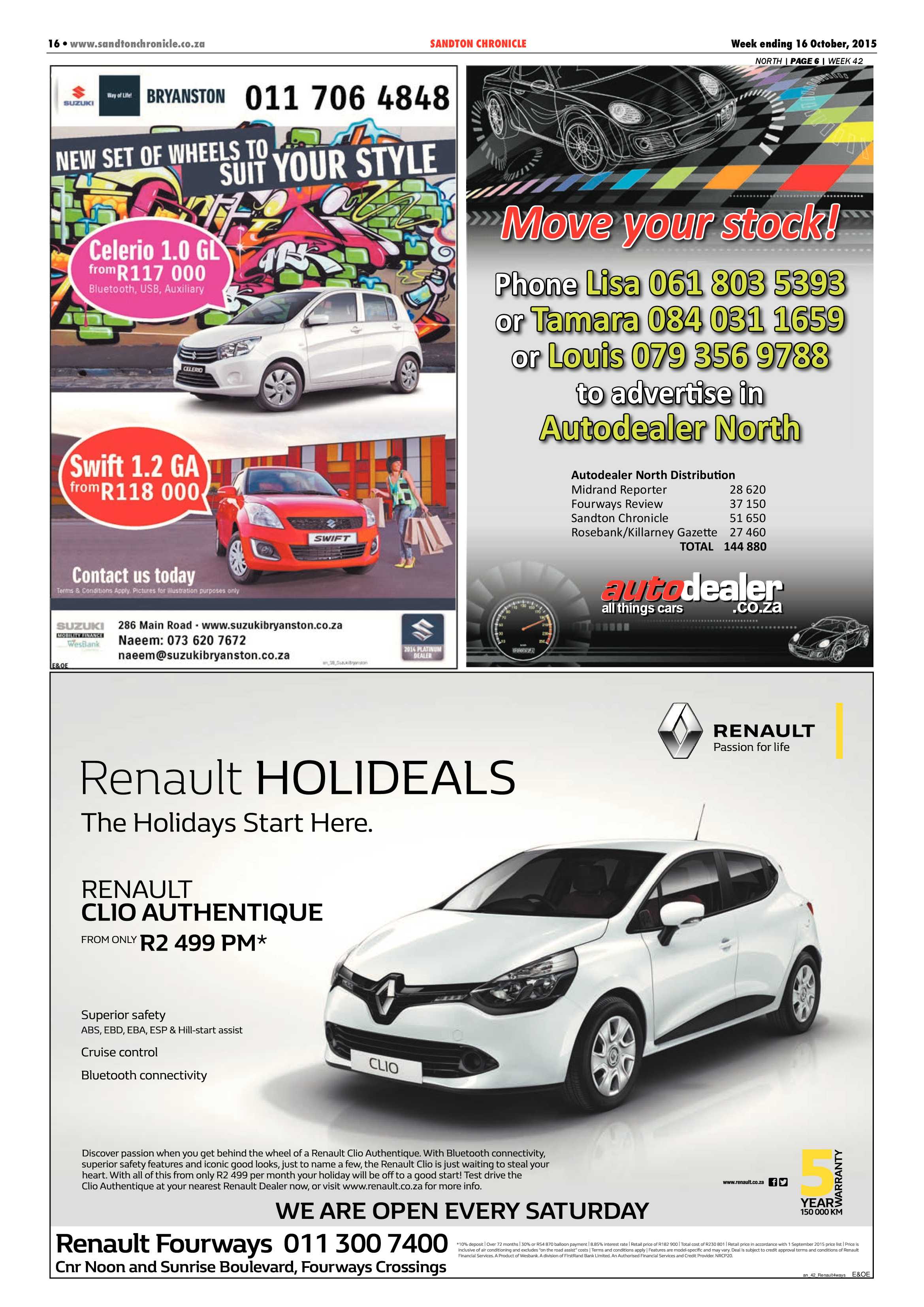 Sandton Chronicle 16 October 2015 page 16