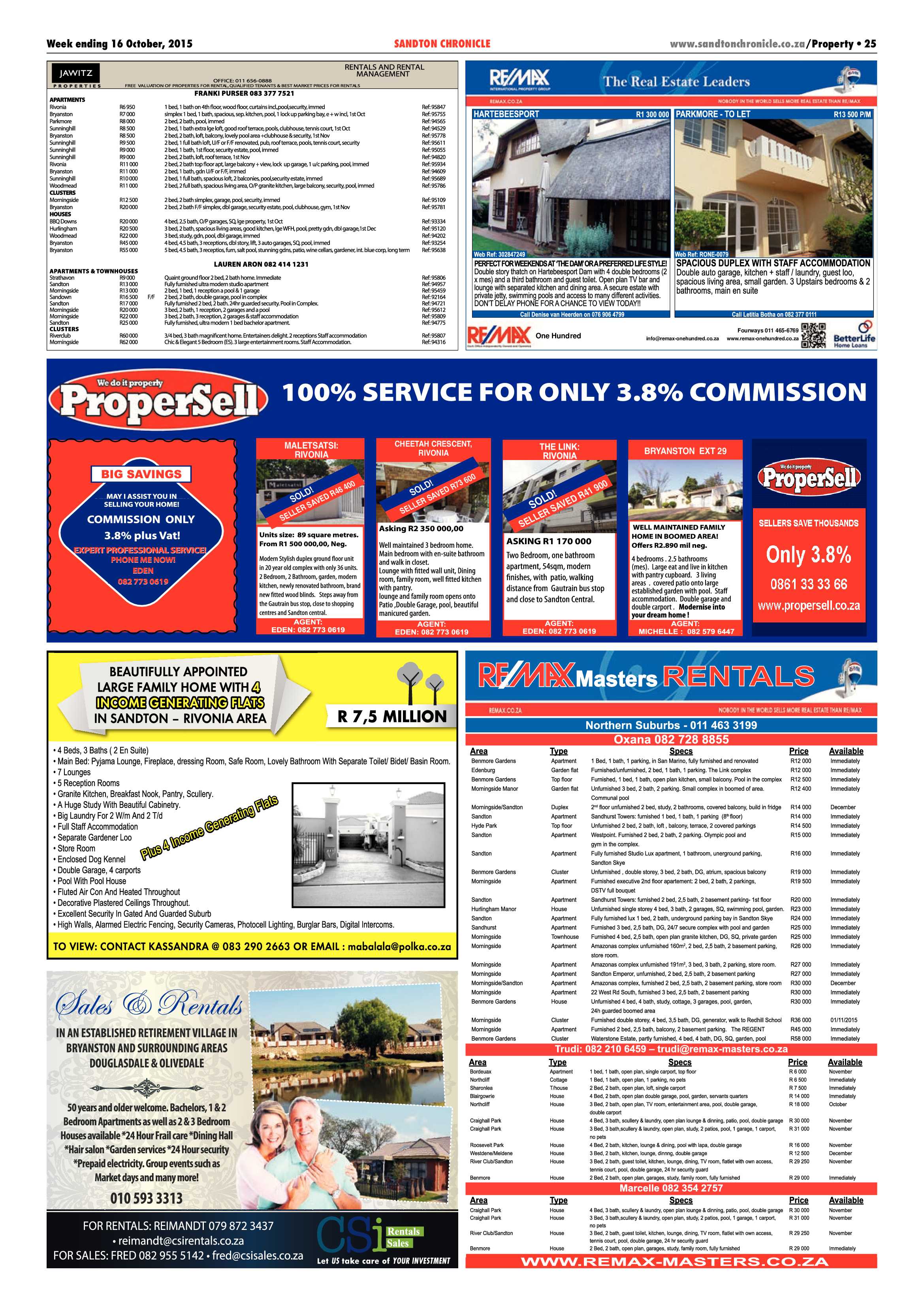 Sandton Chronicle 16 October 2015 page 25