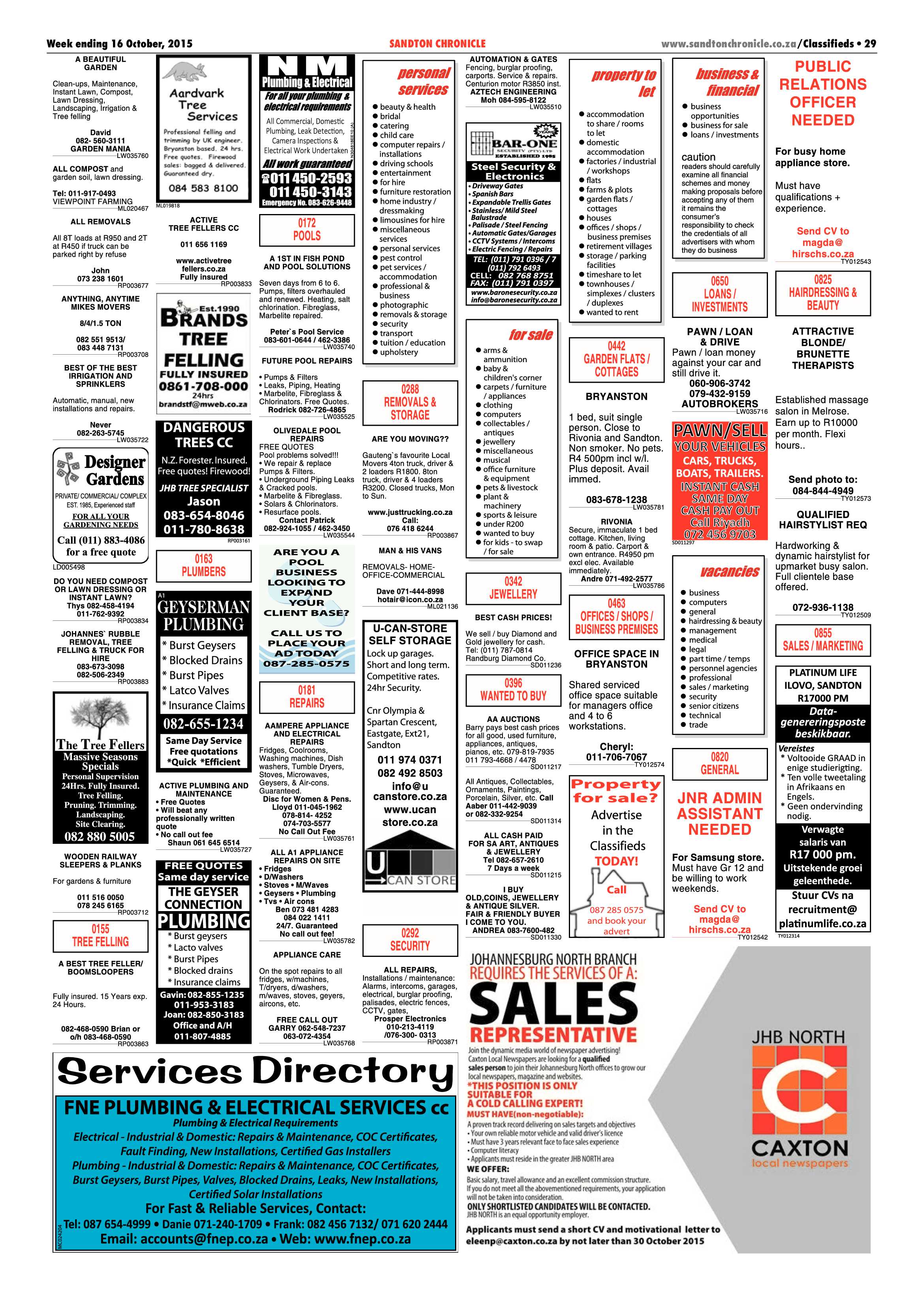 Sandton Chronicle 16 October 2015 page 29