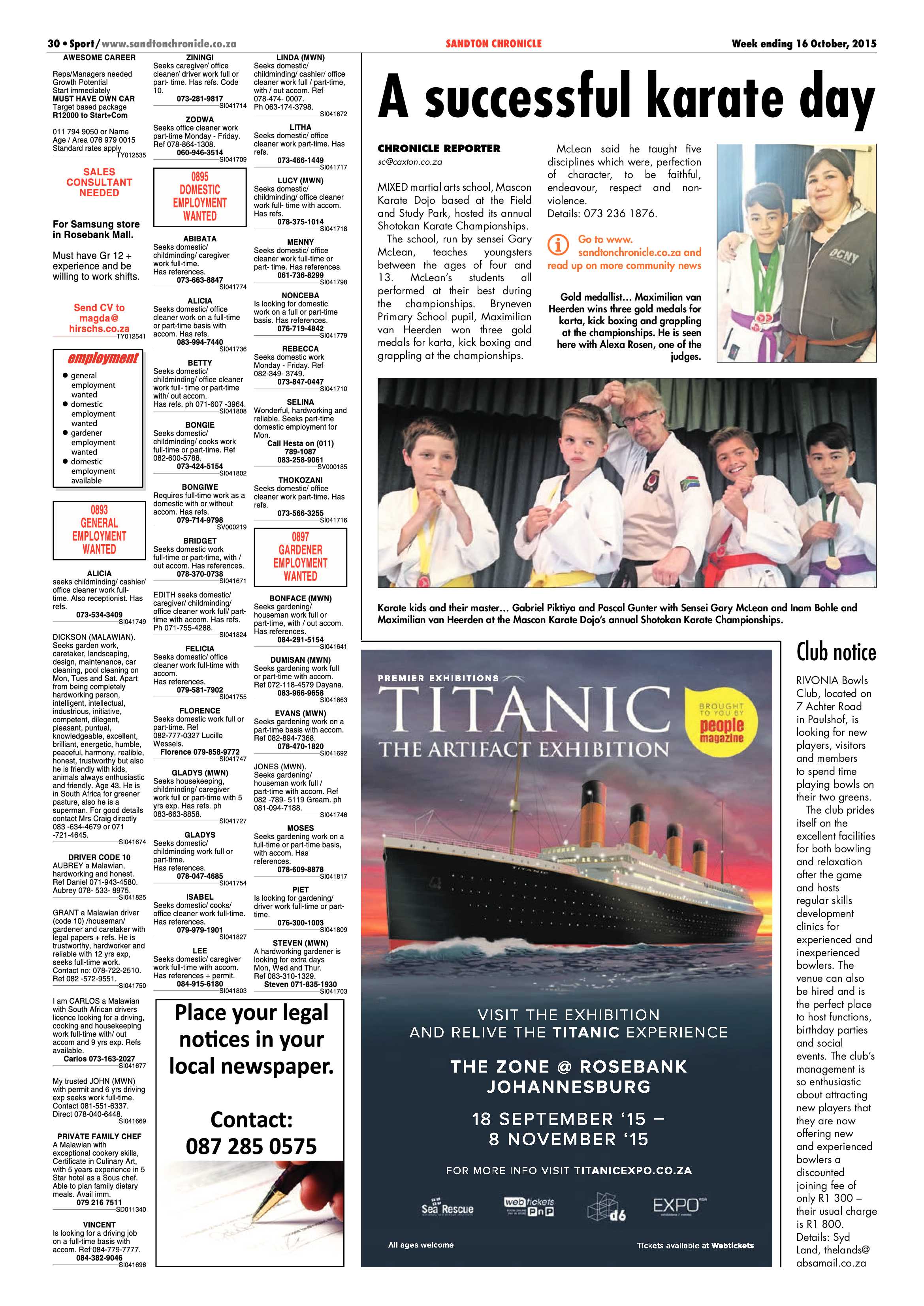 Sandton Chronicle 16 October 2015 page 30