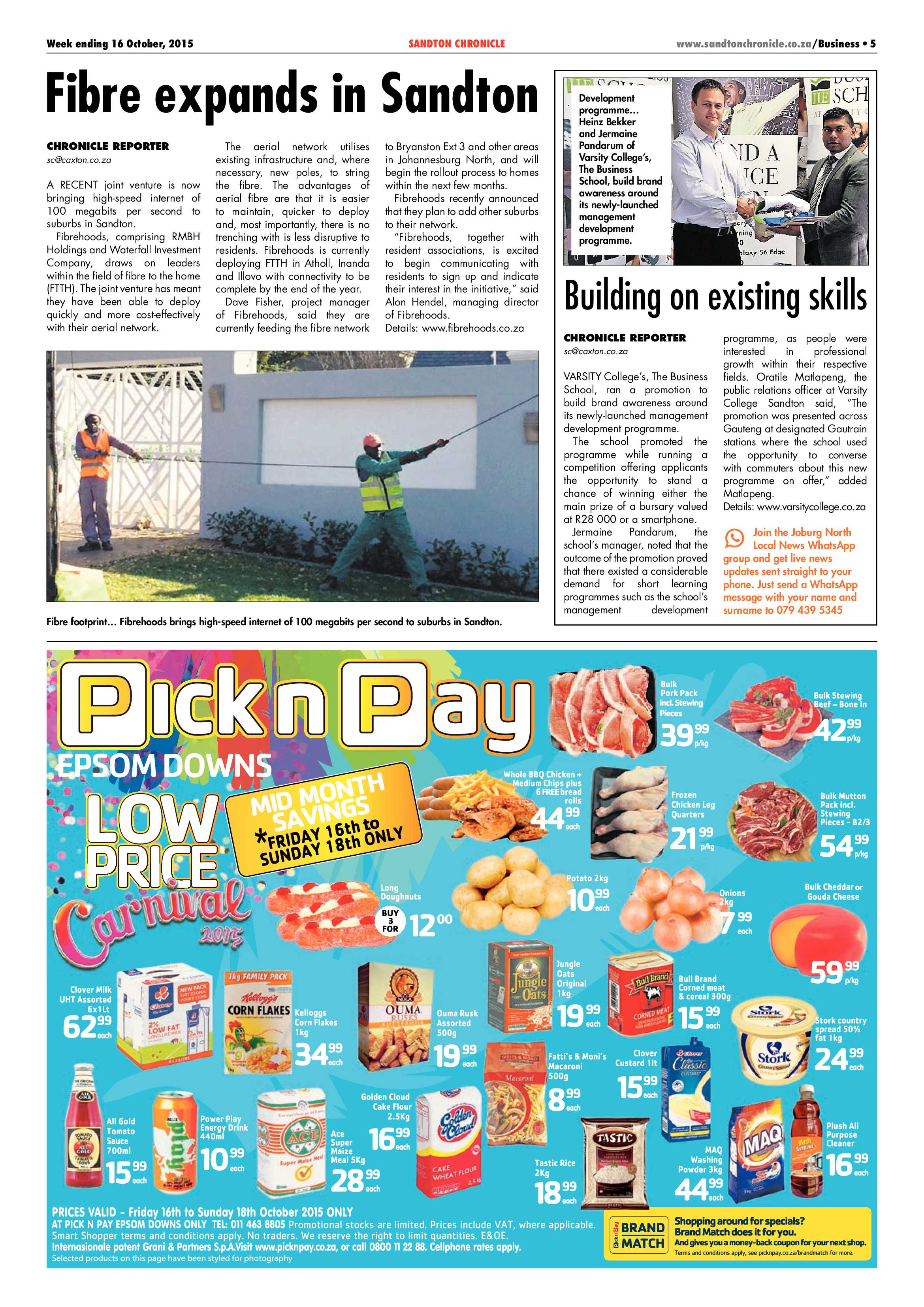 Sandton Chronicle 16 October 2015 page 5