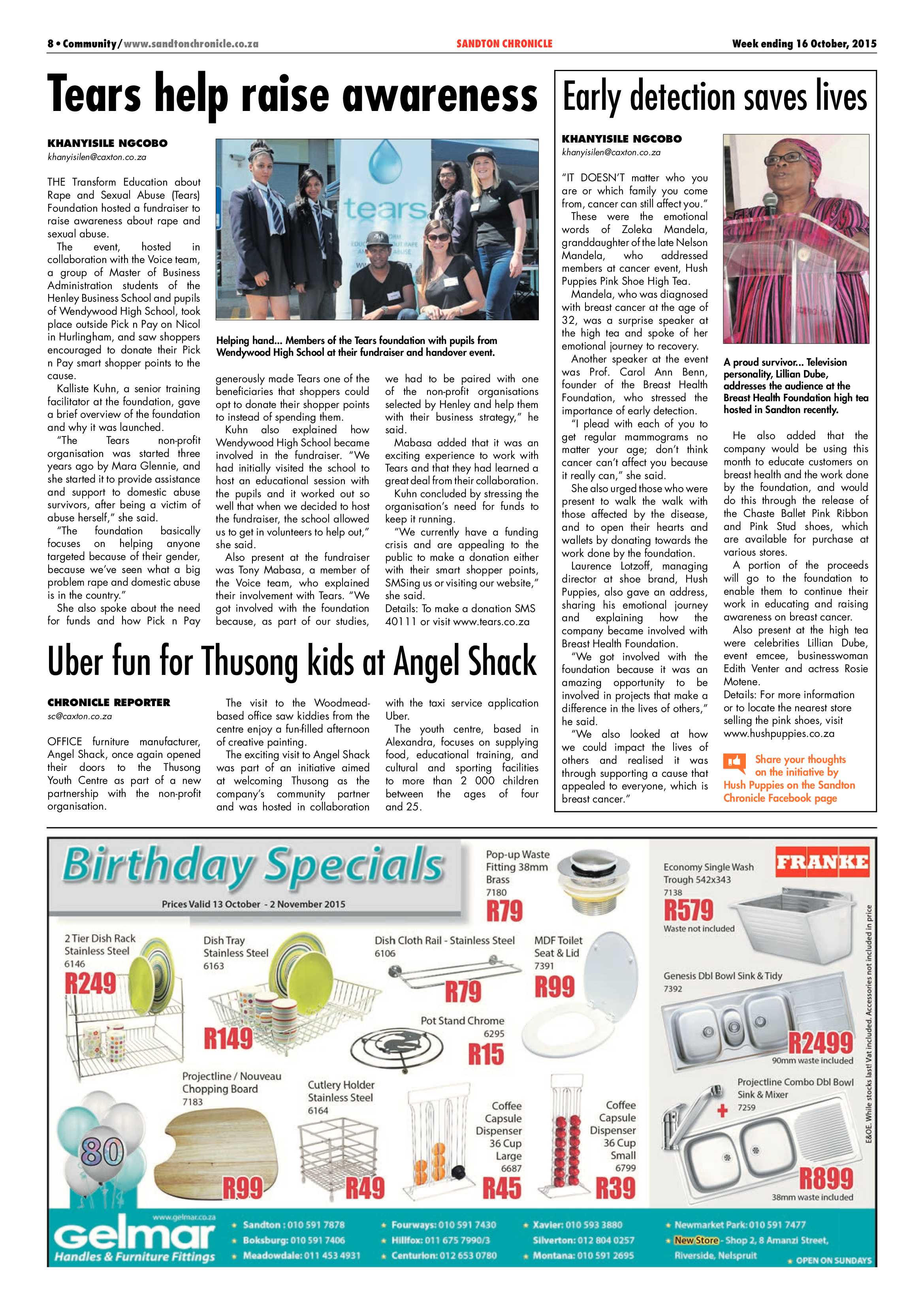 Sandton Chronicle 16 October 2015 page 8