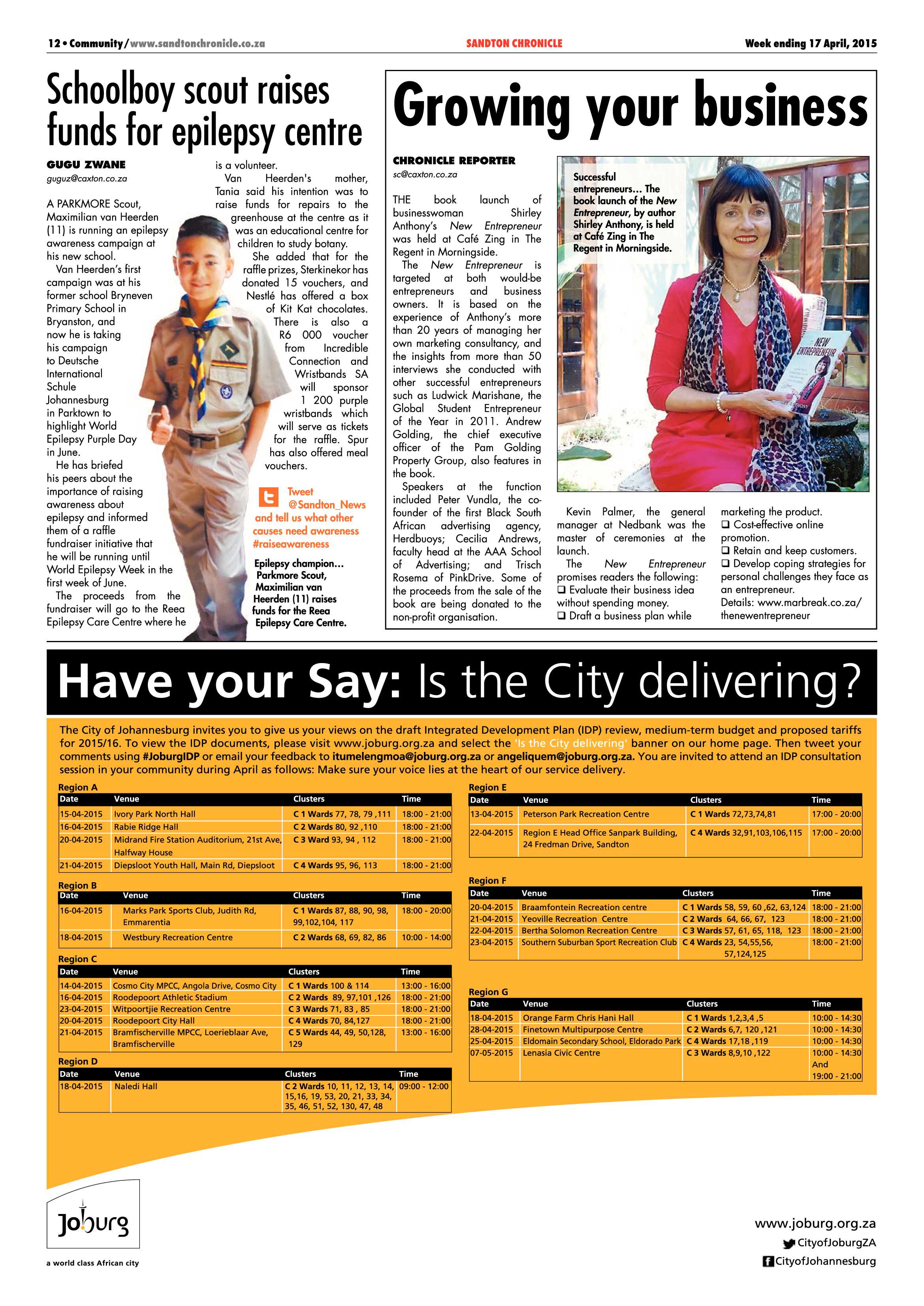 Sandton Chronicle 17 April 2015 page 12