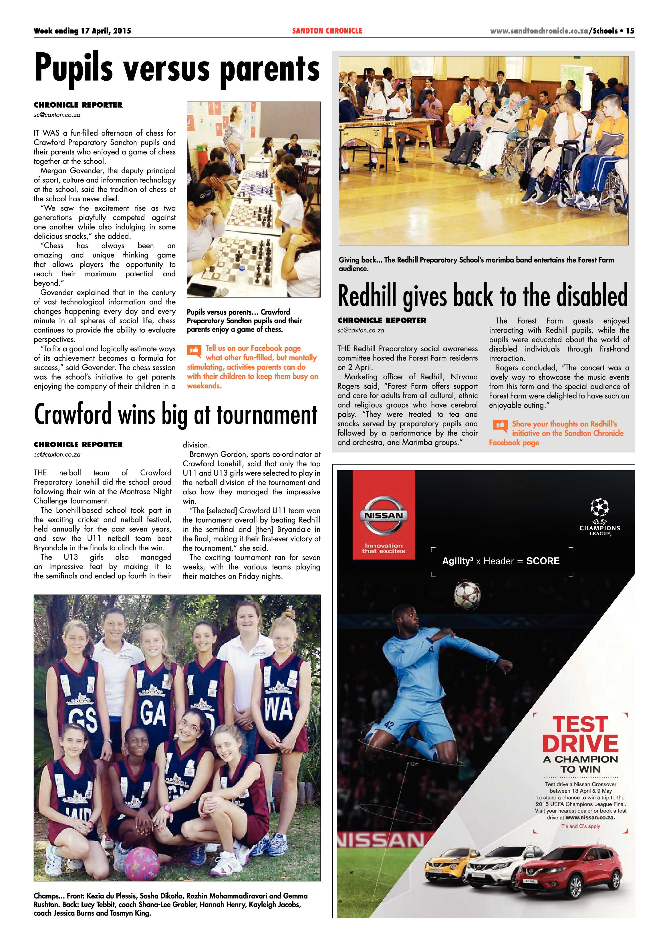 Sandton Chronicle 17 April 2015 page 15