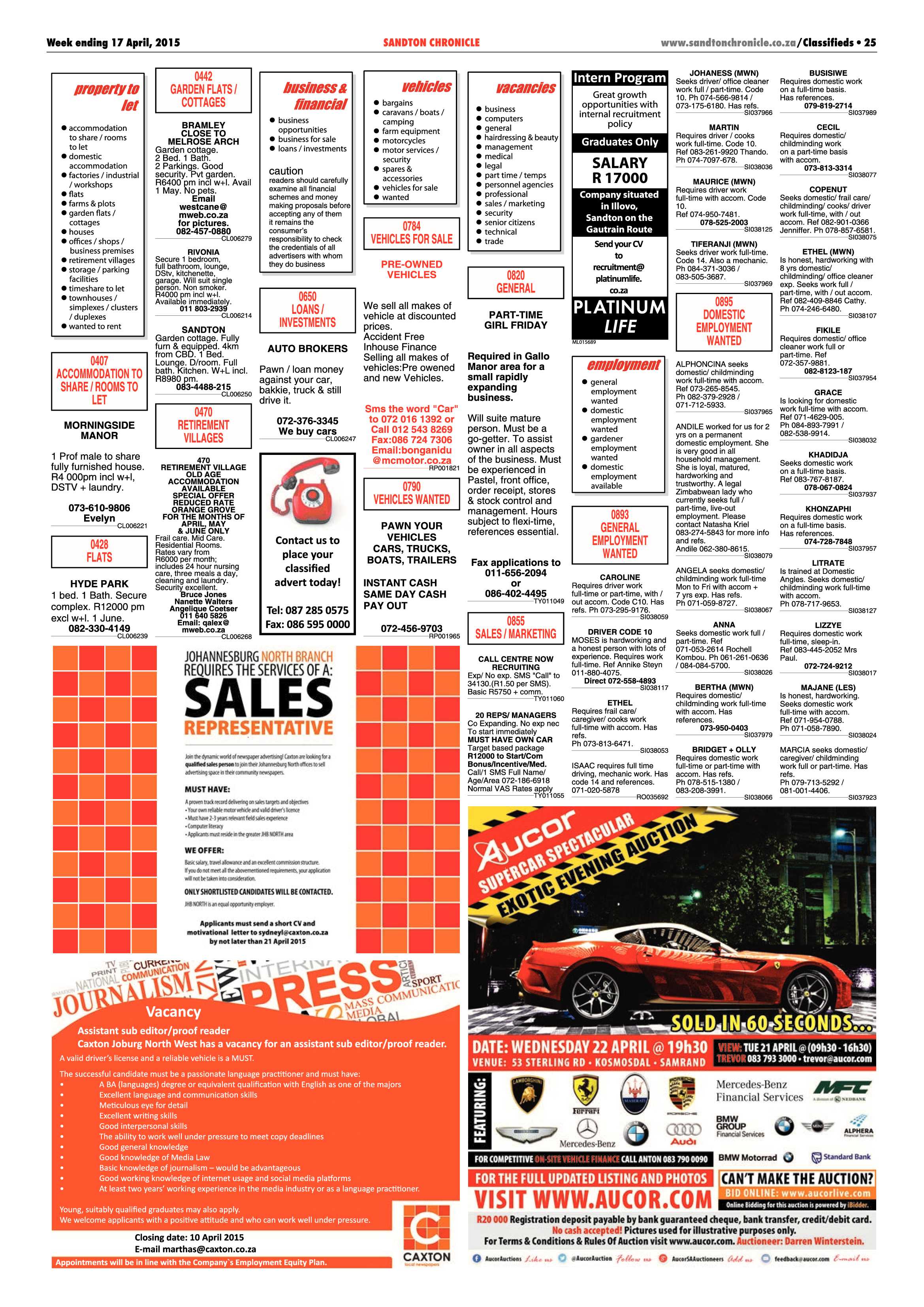 Sandton Chronicle 17 April 2015 page 25