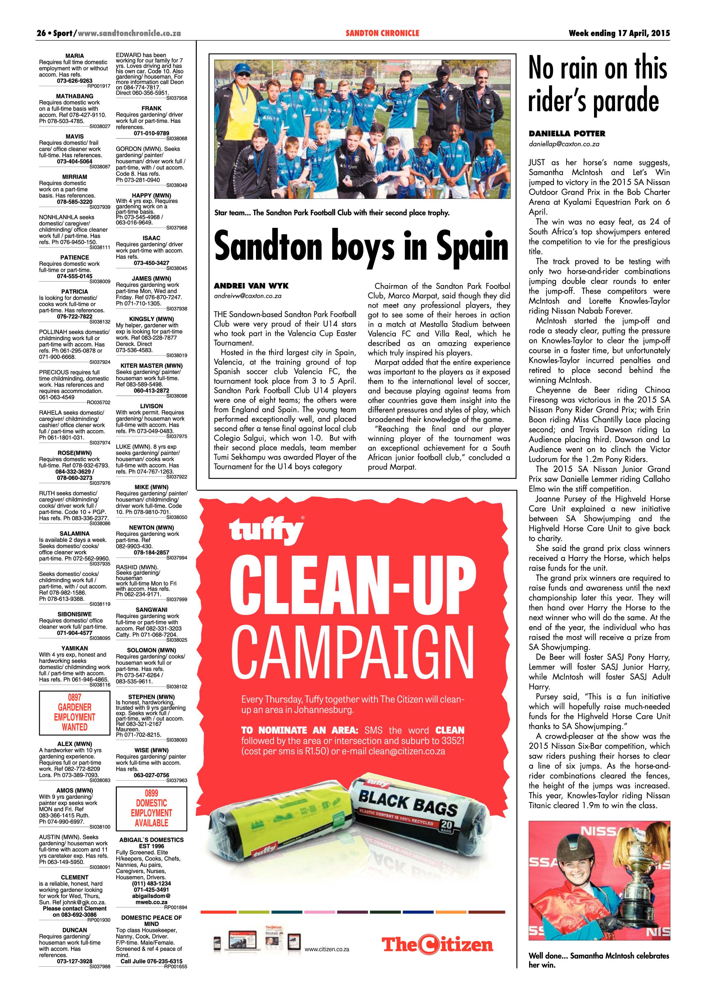 Sandton Chronicle 17 April 2015 page 26