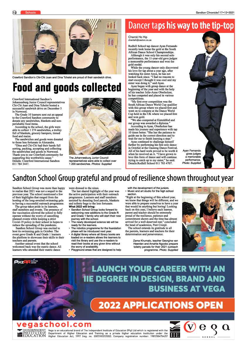Sandton Chronicle 17 December 2021 page 12