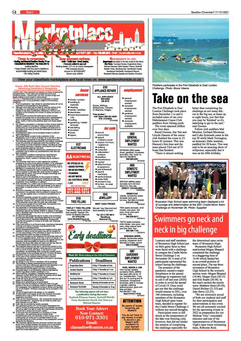 Sandton Chronicle 17 December 2021 page 14