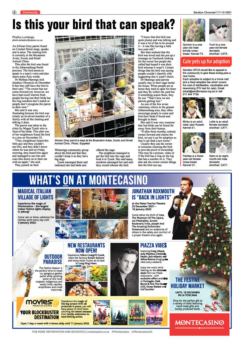 Sandton Chronicle 17 December 2021 page 6