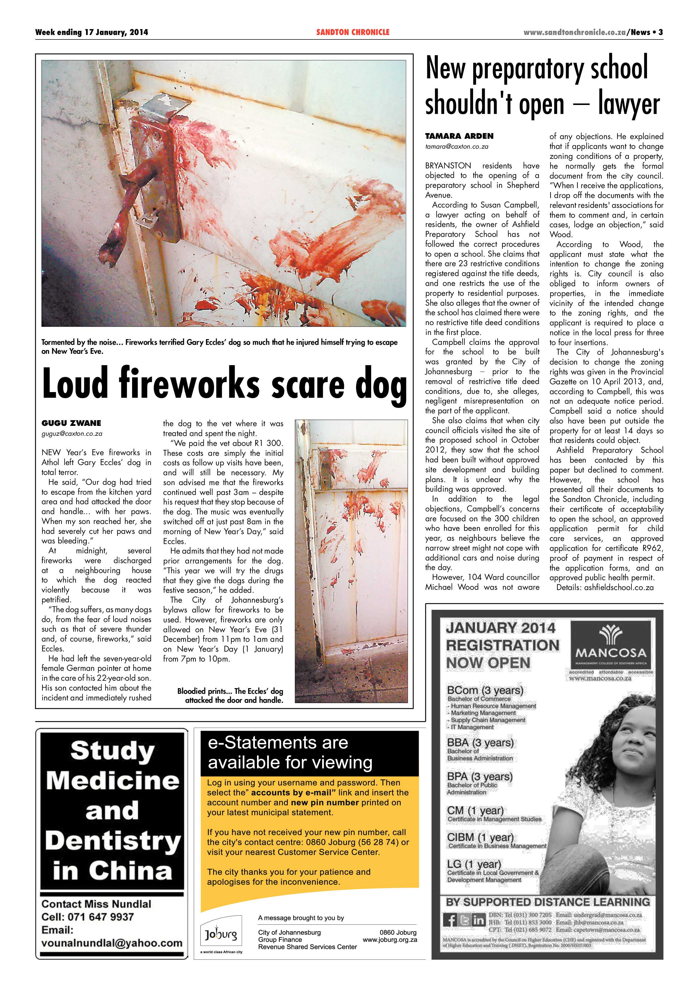 Sandton Chronicle 17 January 2014 page 3