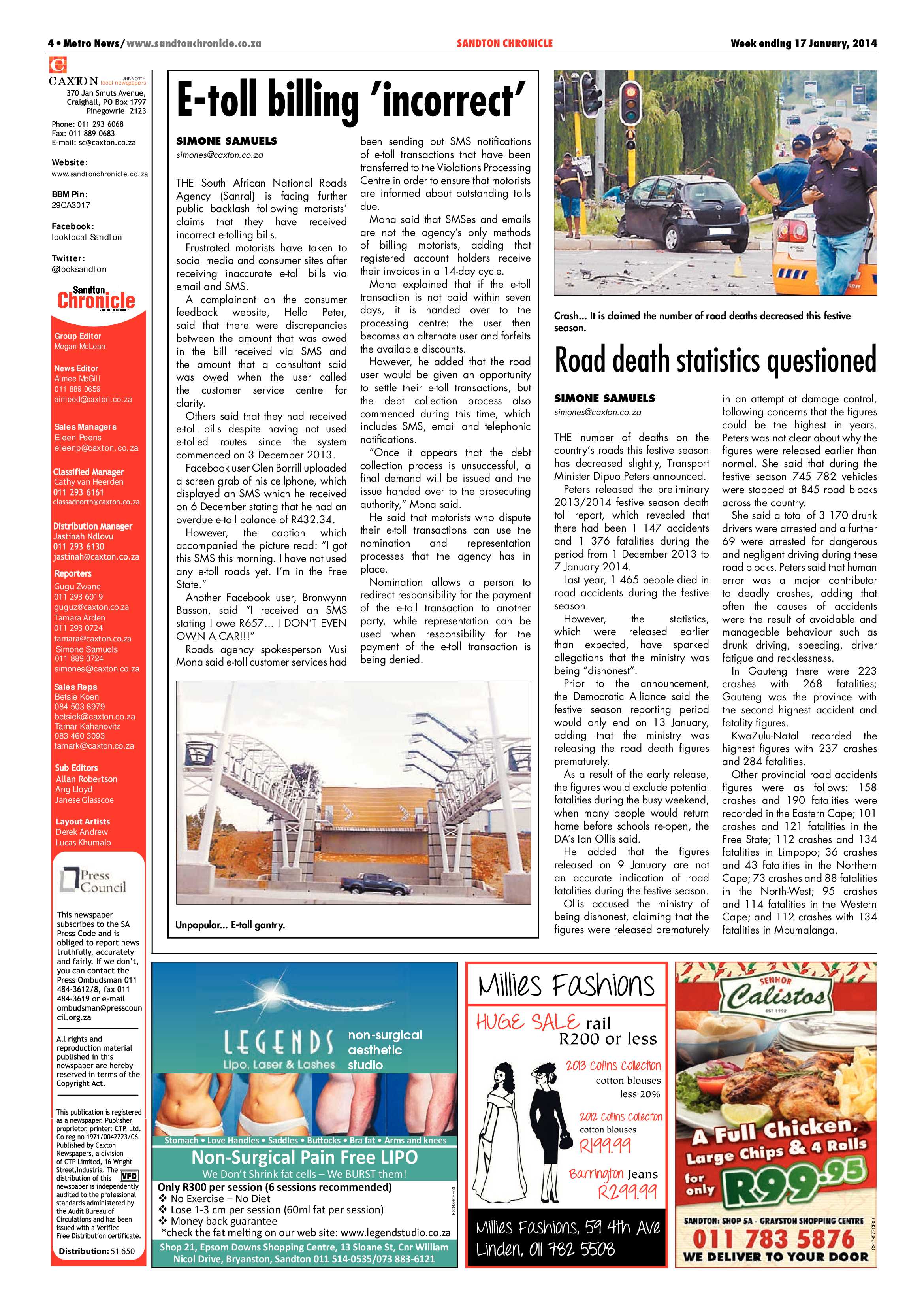 Sandton Chronicle 17 January 2014 page 4
