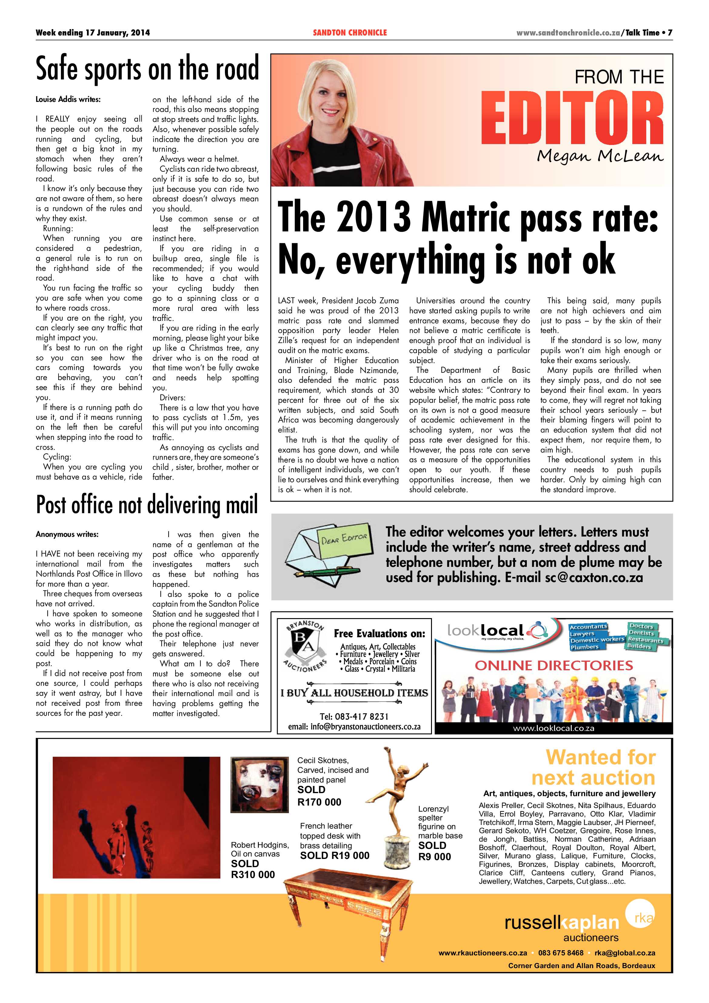 Sandton Chronicle 17 January 2014 page 7