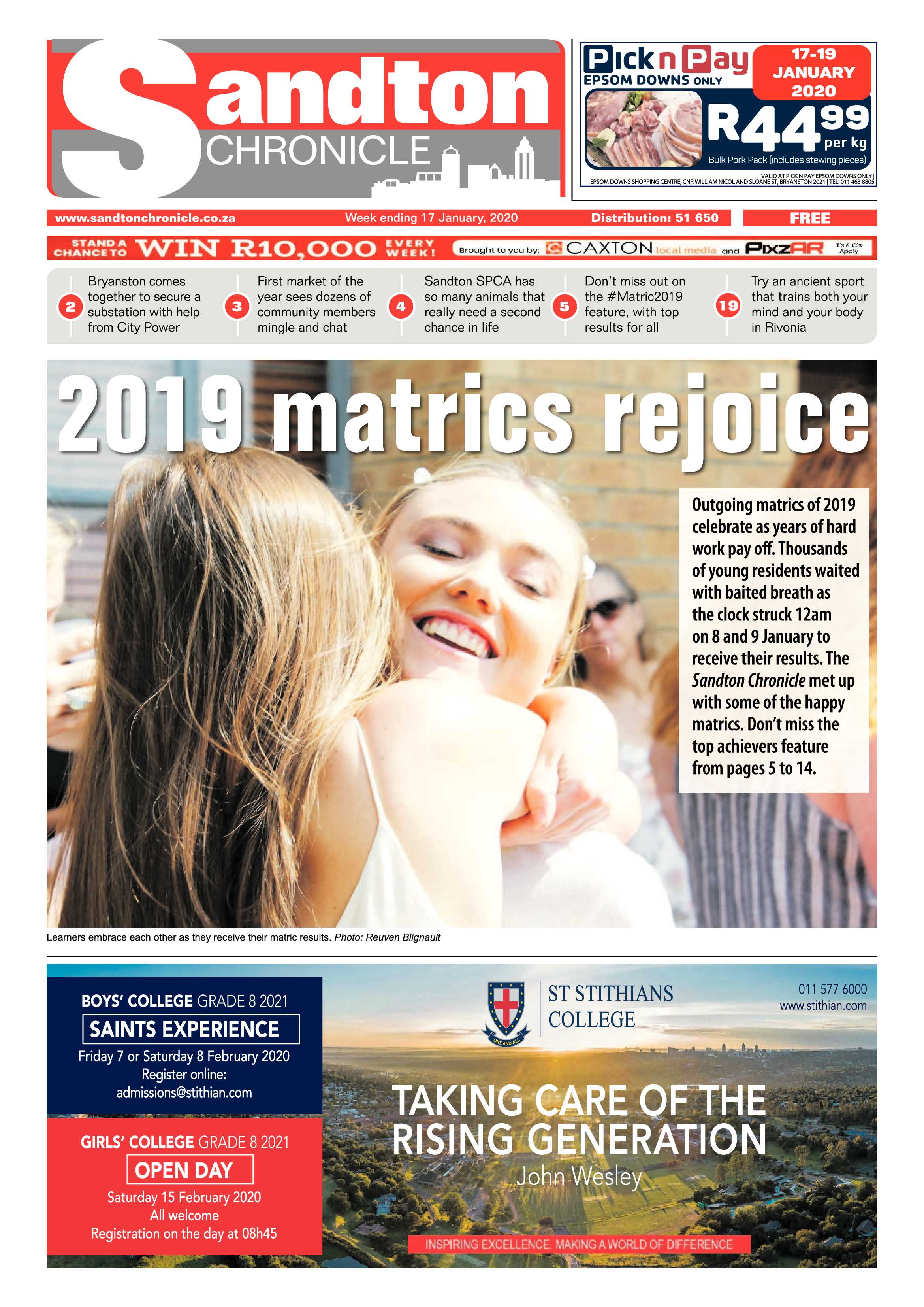 Sandton Chronicle 17 January 2020 page 1