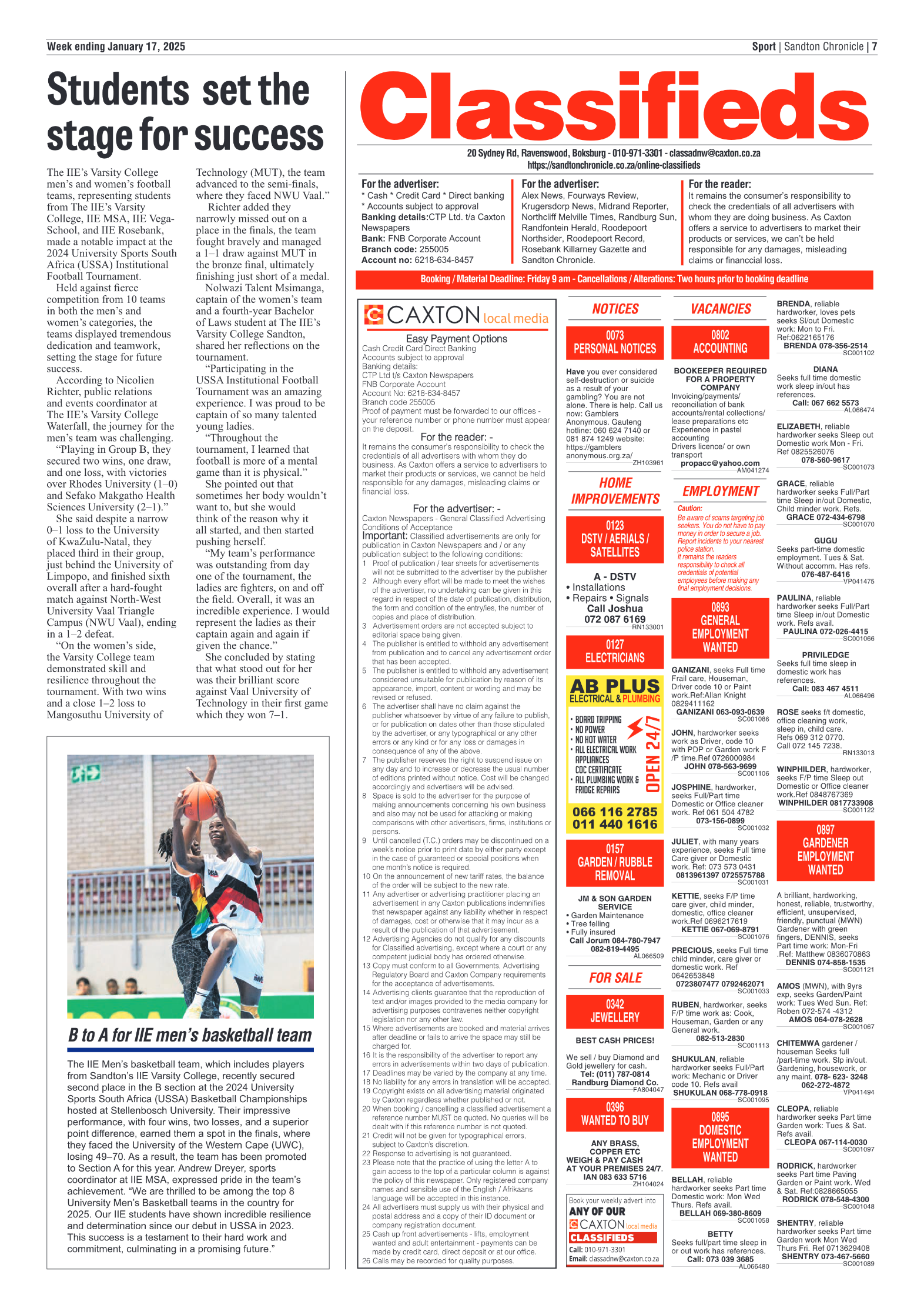 Sandton Chronicle 17 January 2025 page 7